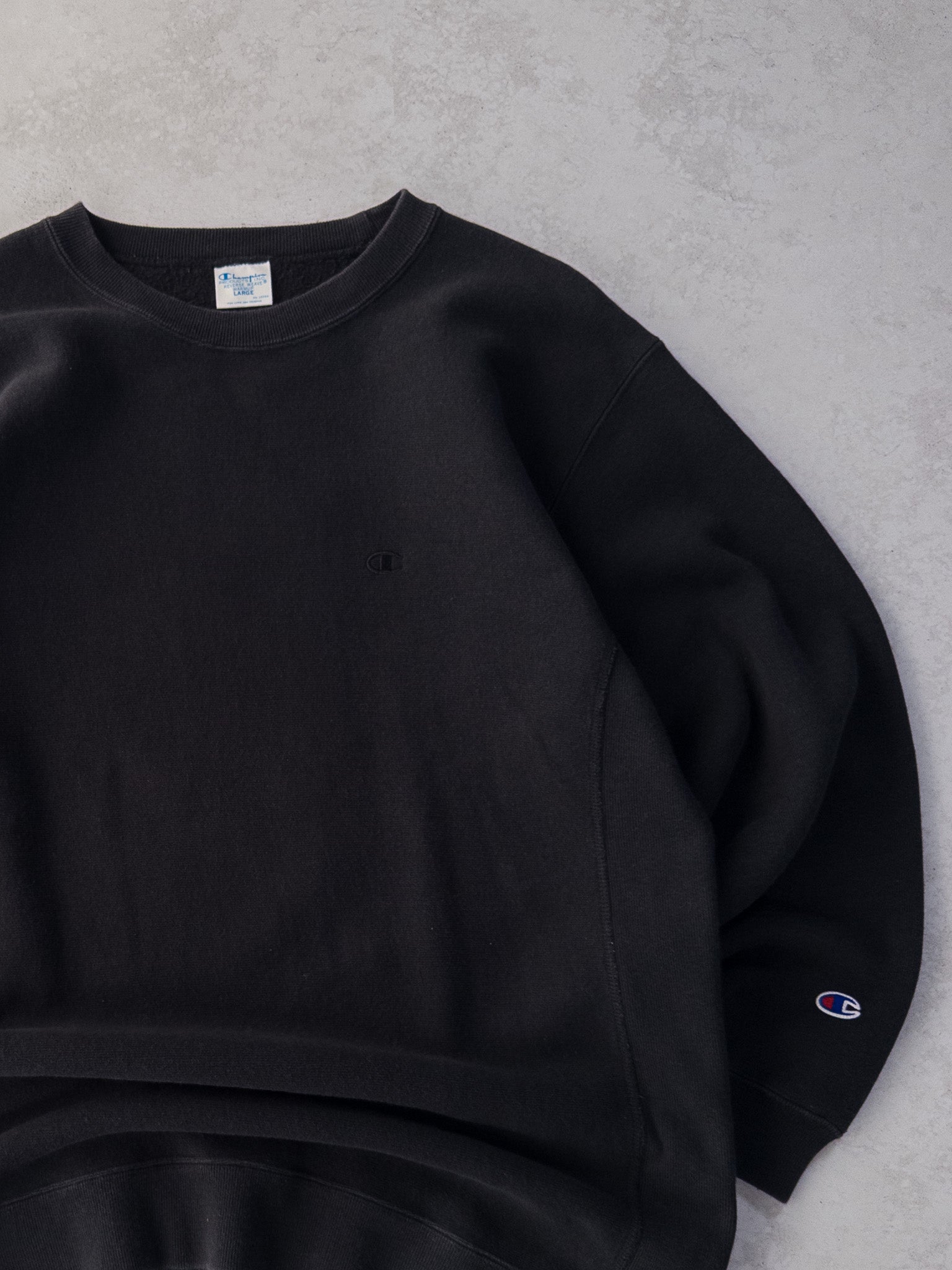 Vintage Champion Black Sweatshirt (L)