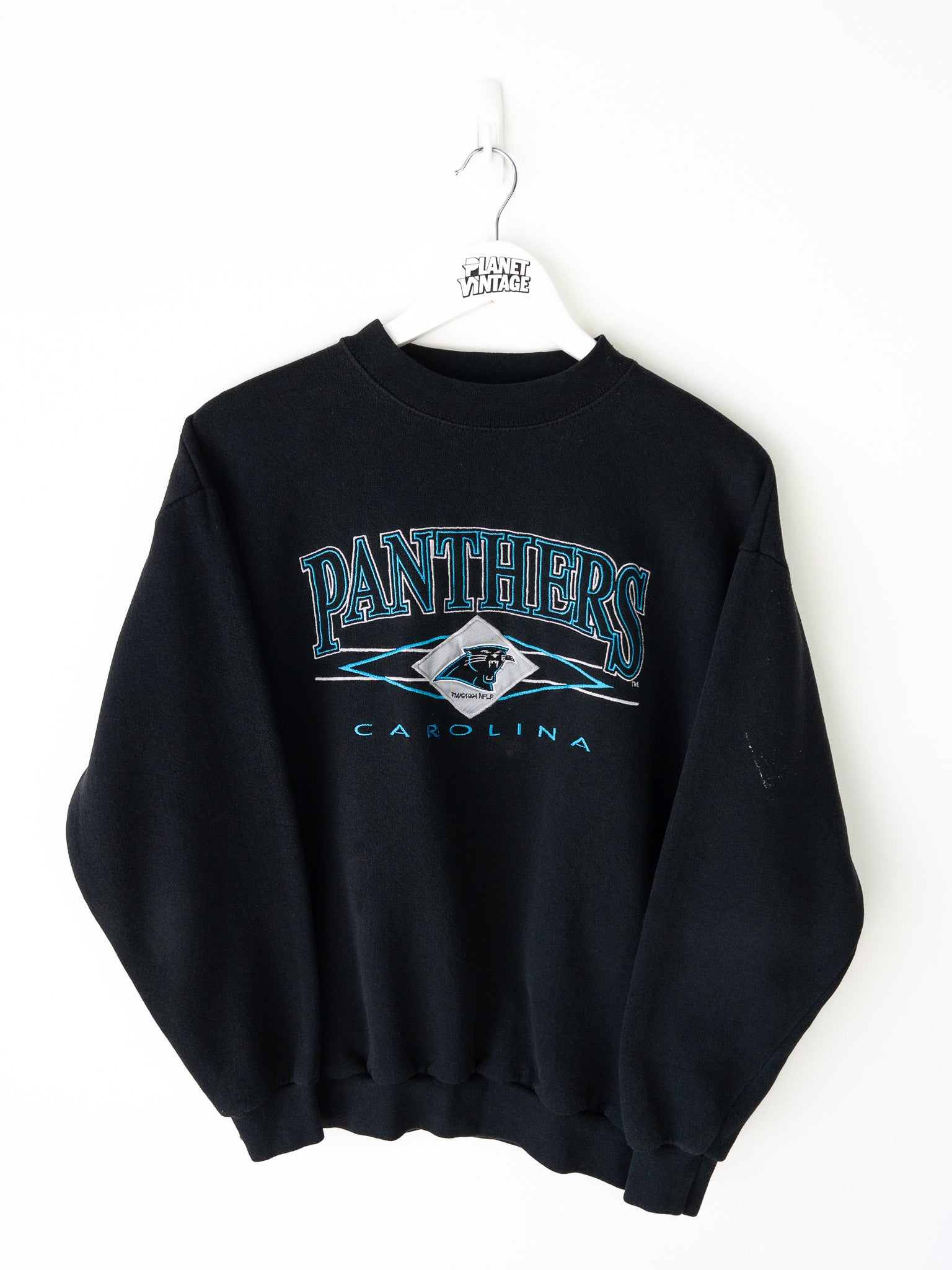 90's Carolina Panthers Sweatshirt - Black - S - TMC Vintage Clothing