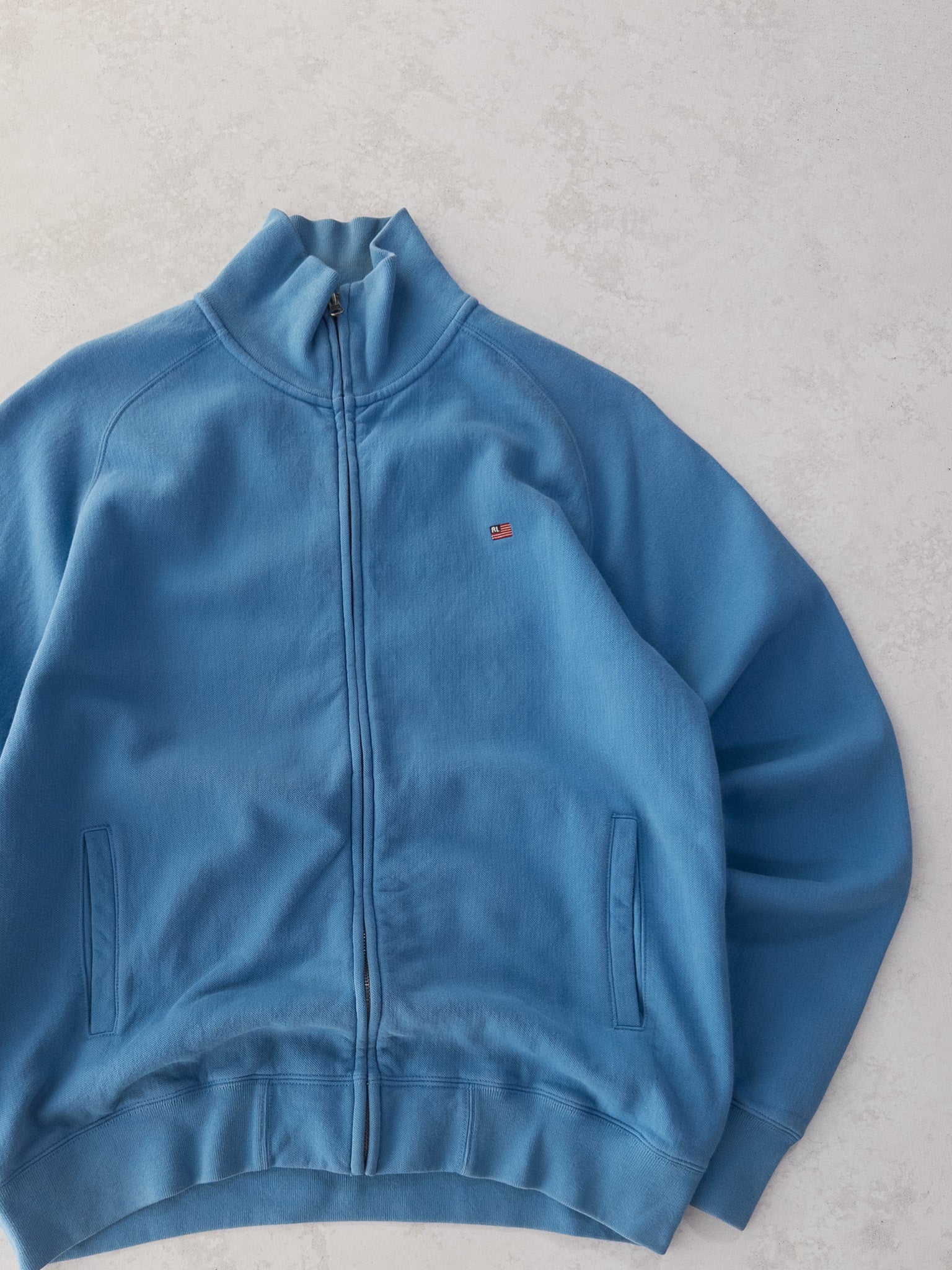 Vintage Ralph Lauren Sky Blue Zip Sweatshirt (L)