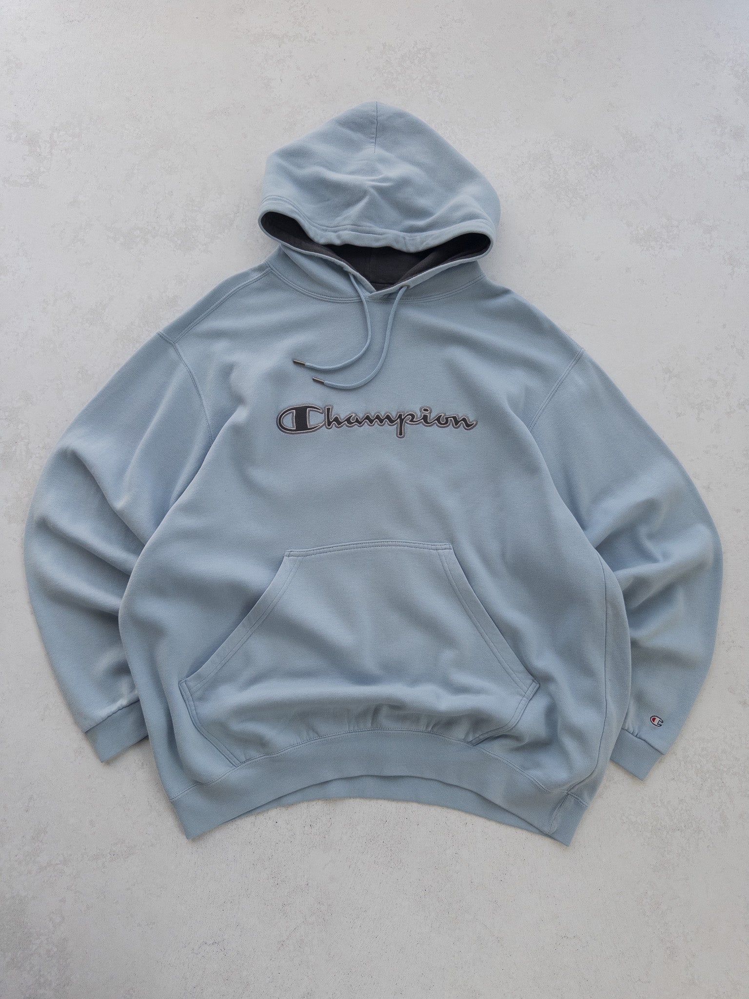 Vintage Champion Sky Blue Hoodie (XL)
