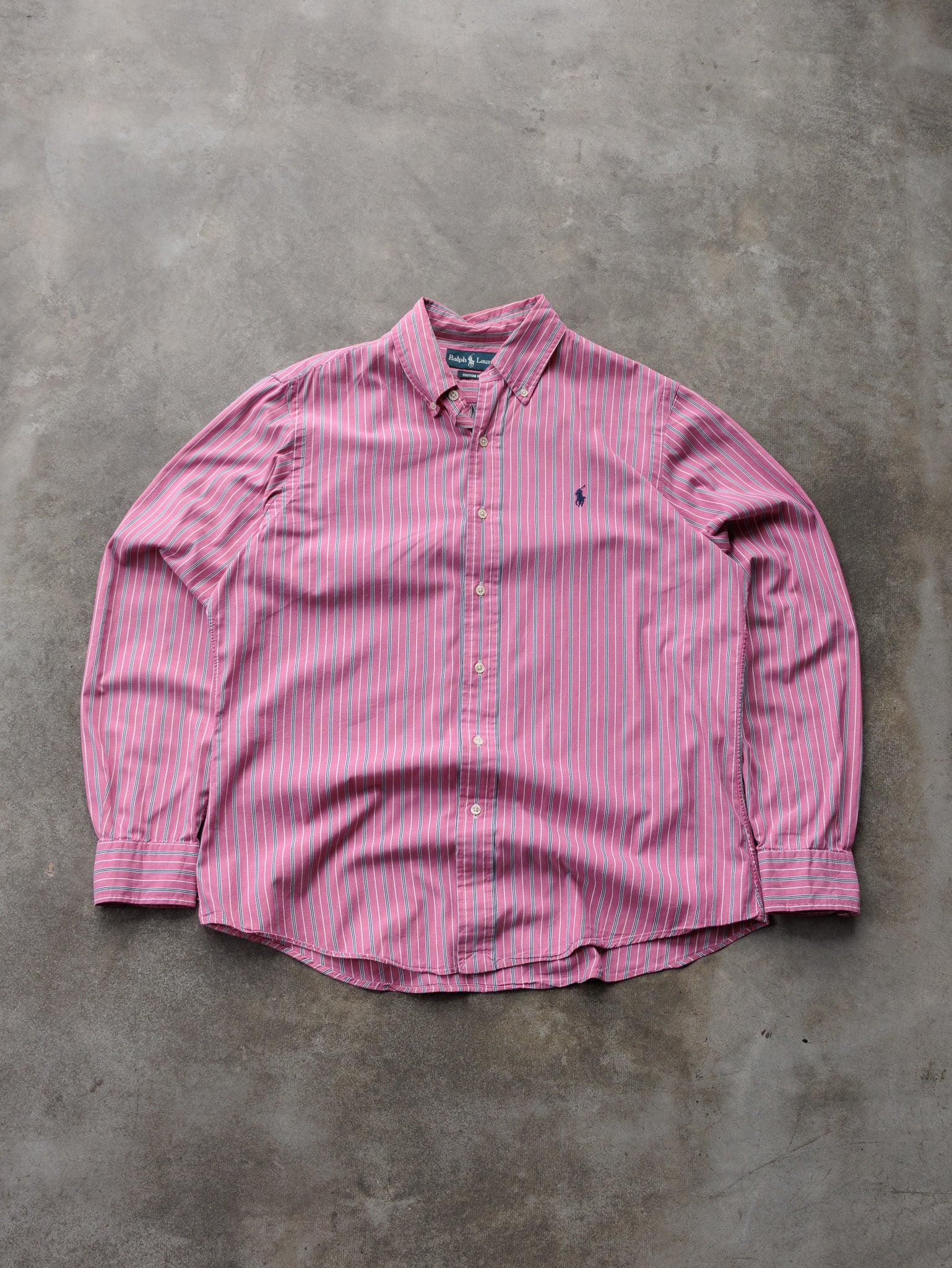 Vintage 00s Pink Striped Ralph Lauren Shirt (L)