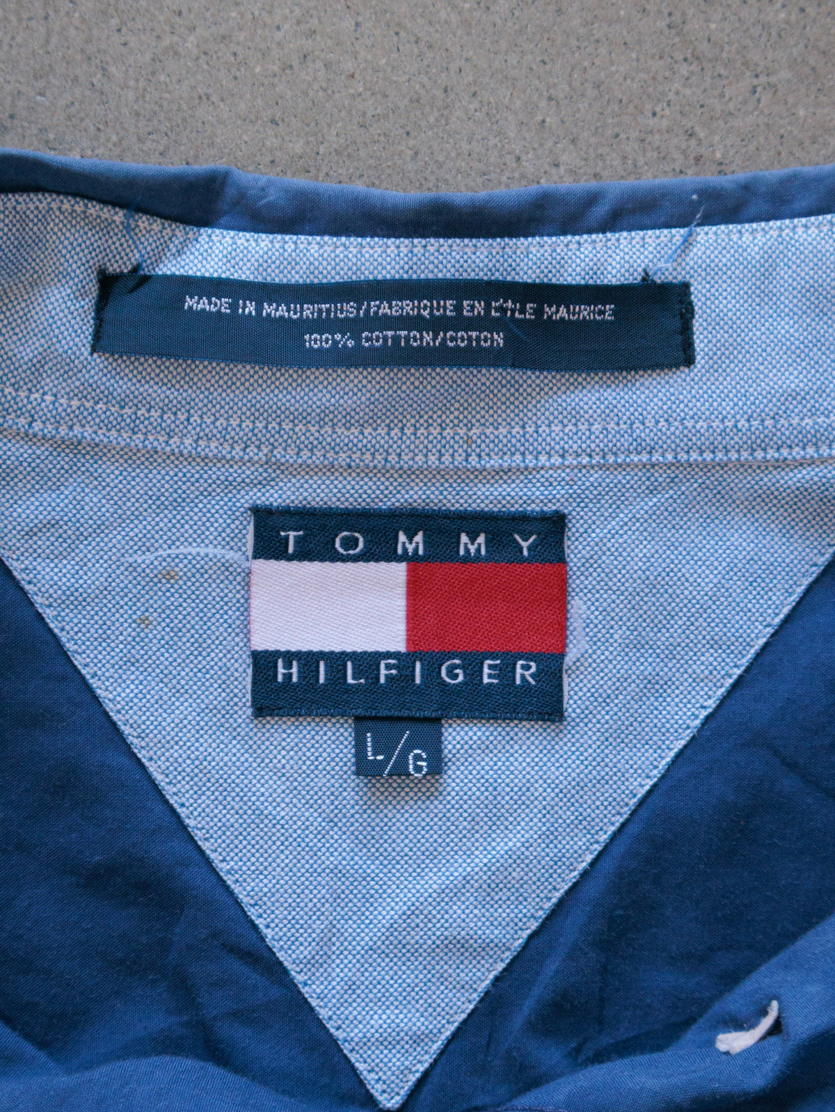 Vintage Navy Tommy Hilfiger Crest Shirt (L)