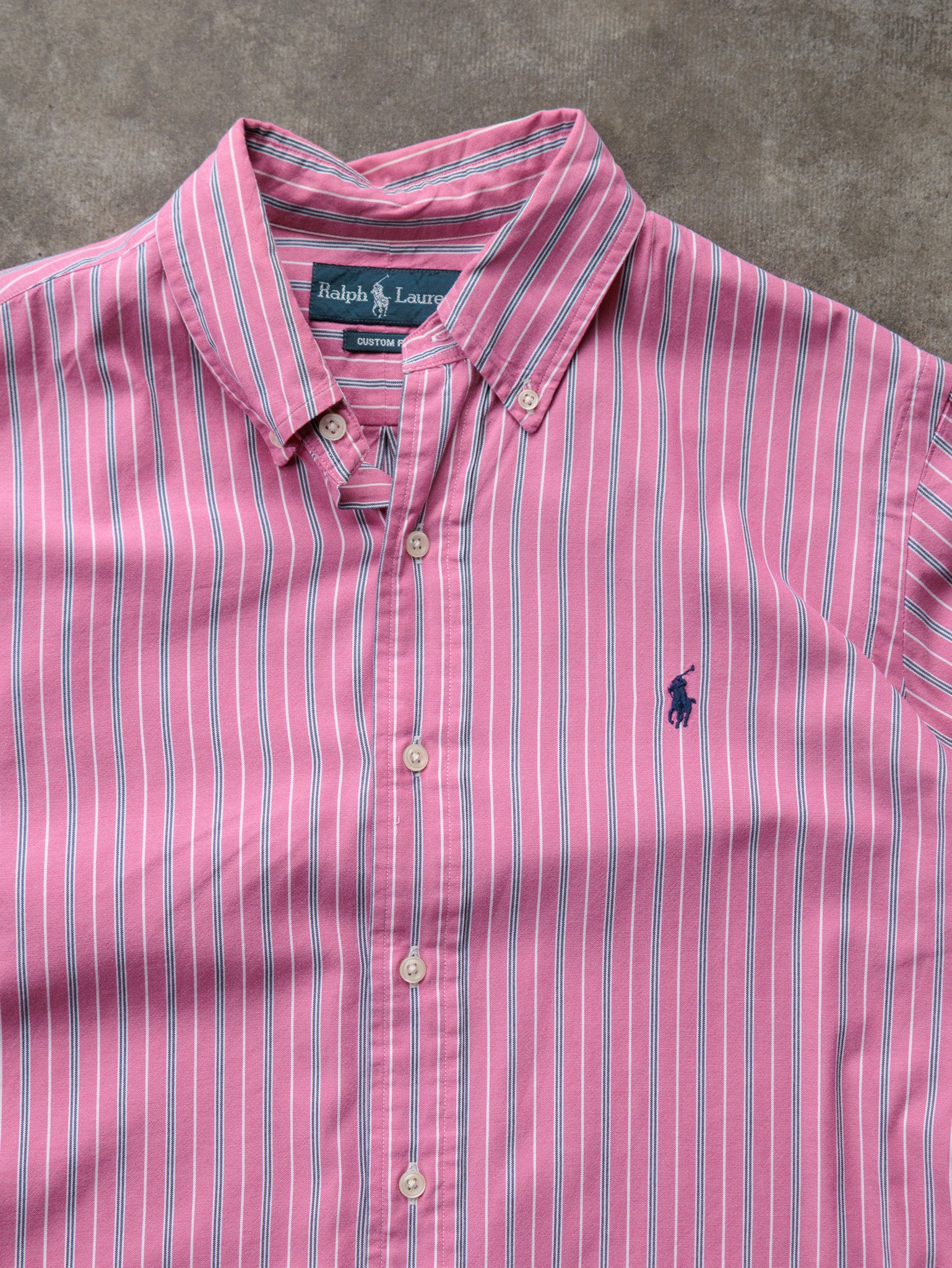 Vintage 00s Pink Striped Ralph Lauren Shirt (L)