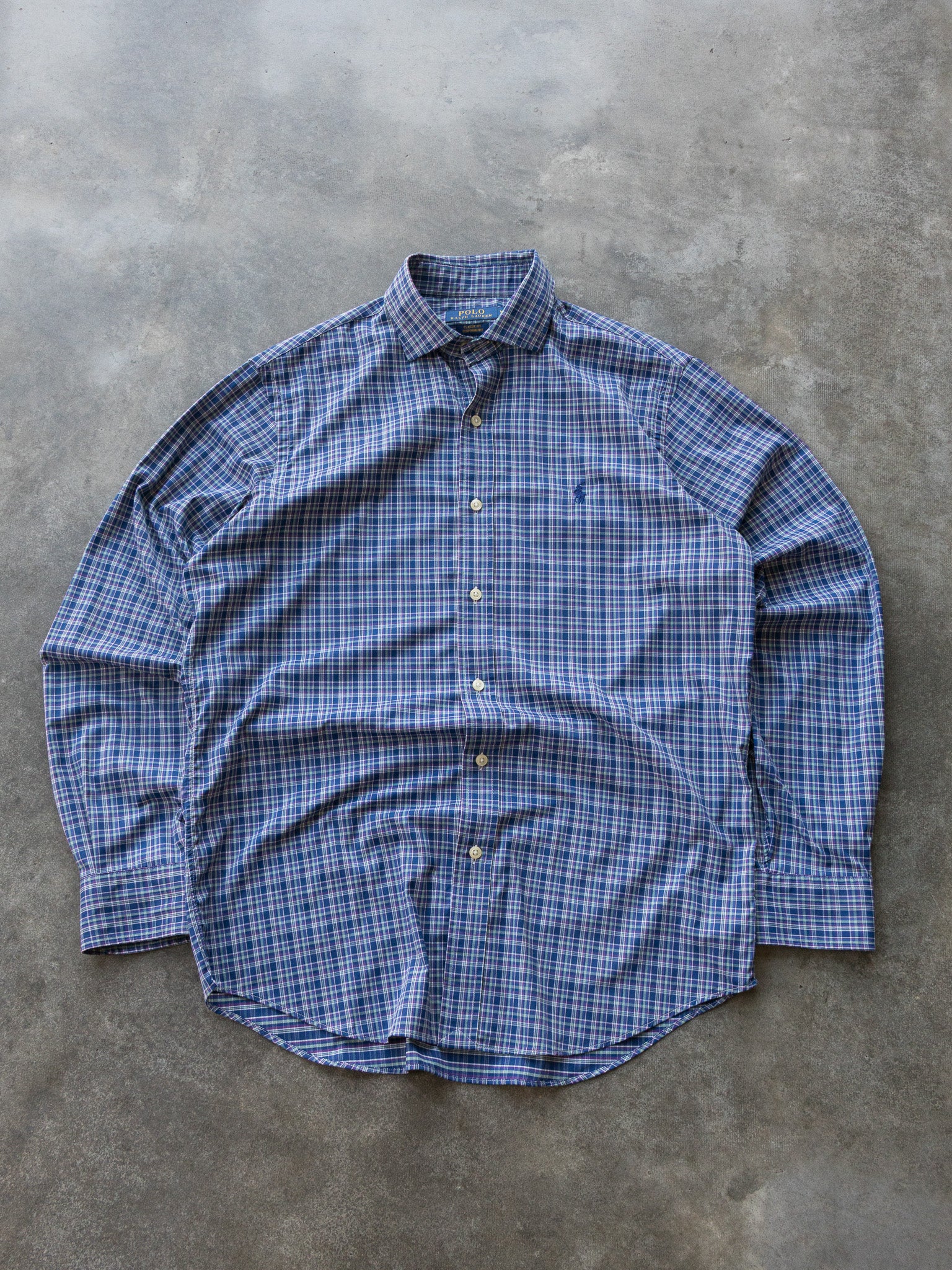 Vintage Blue & Purple Ralph Lauren Check Shirt (M)