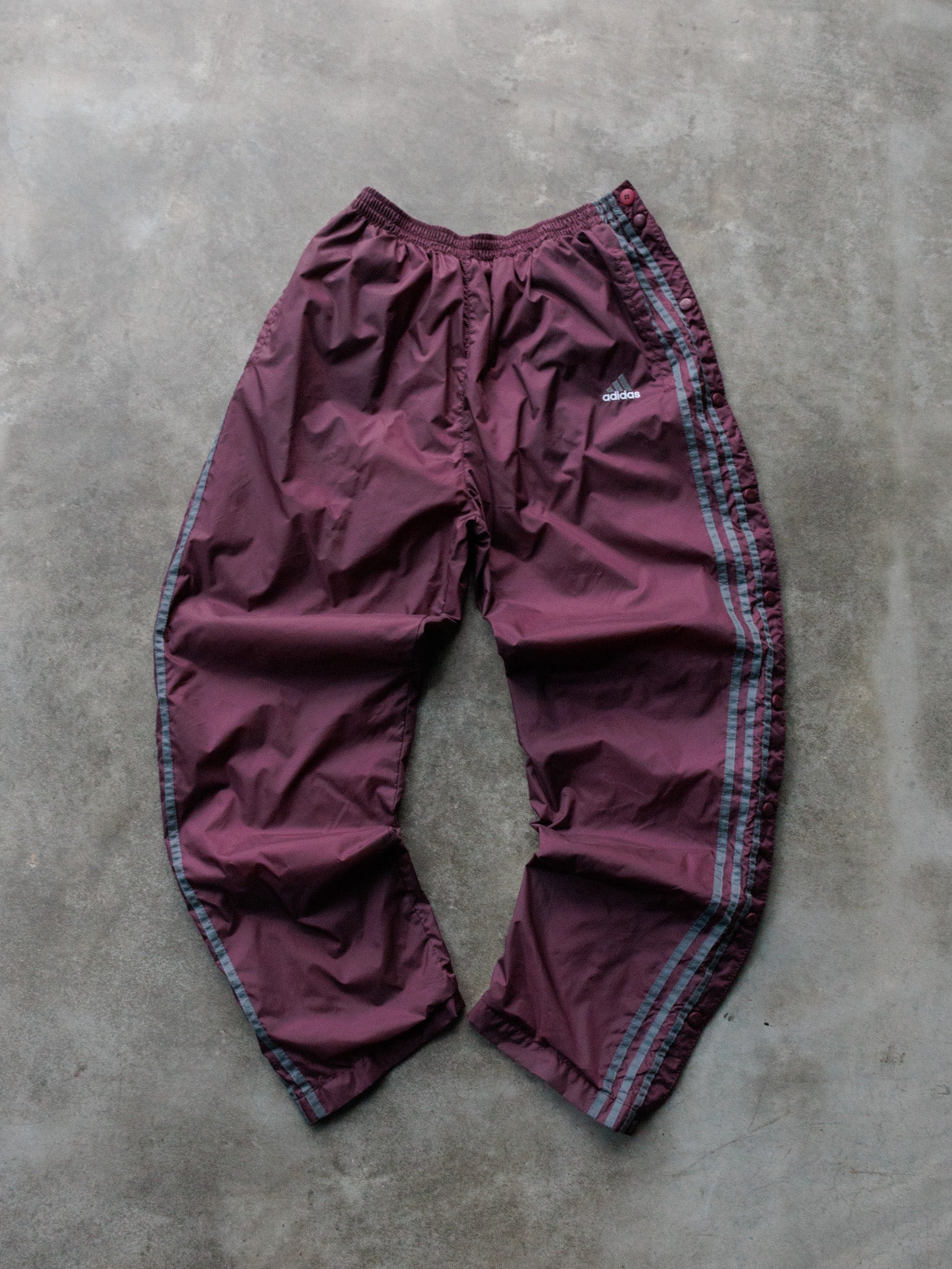 Vintage 90s Burgundy Adidas Track Pants (L)