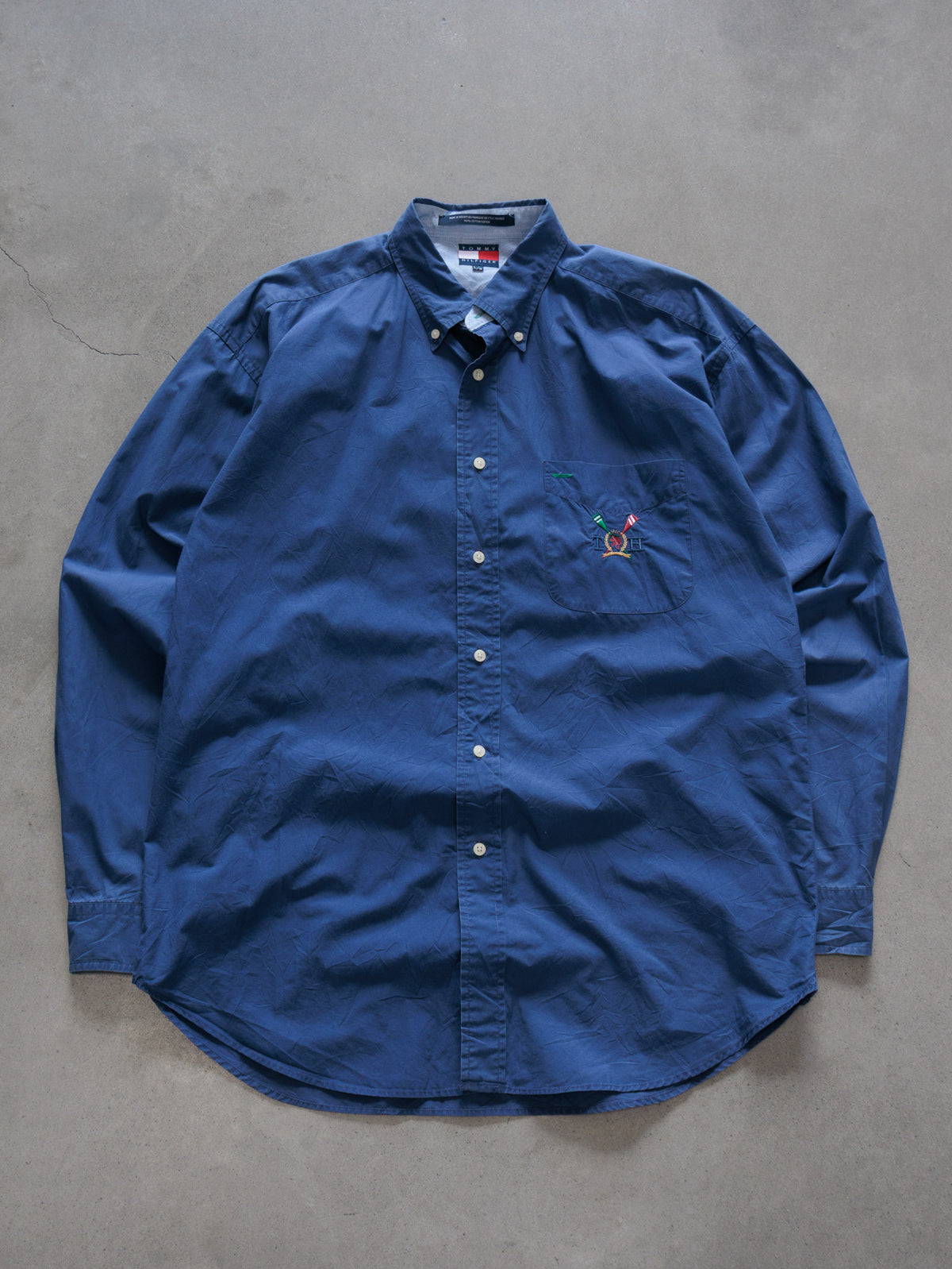 Vintage Navy Tommy Hilfiger Crest Shirt (L)