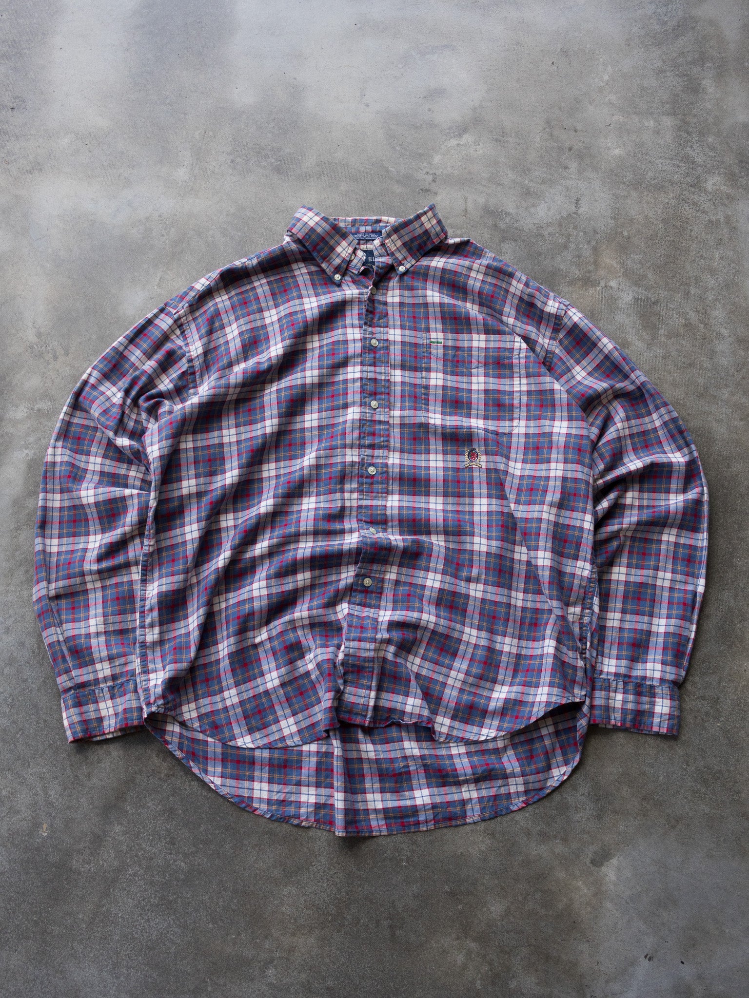 Vintage Blue & Red Tommy Hilfiger Check Shirt (XL)