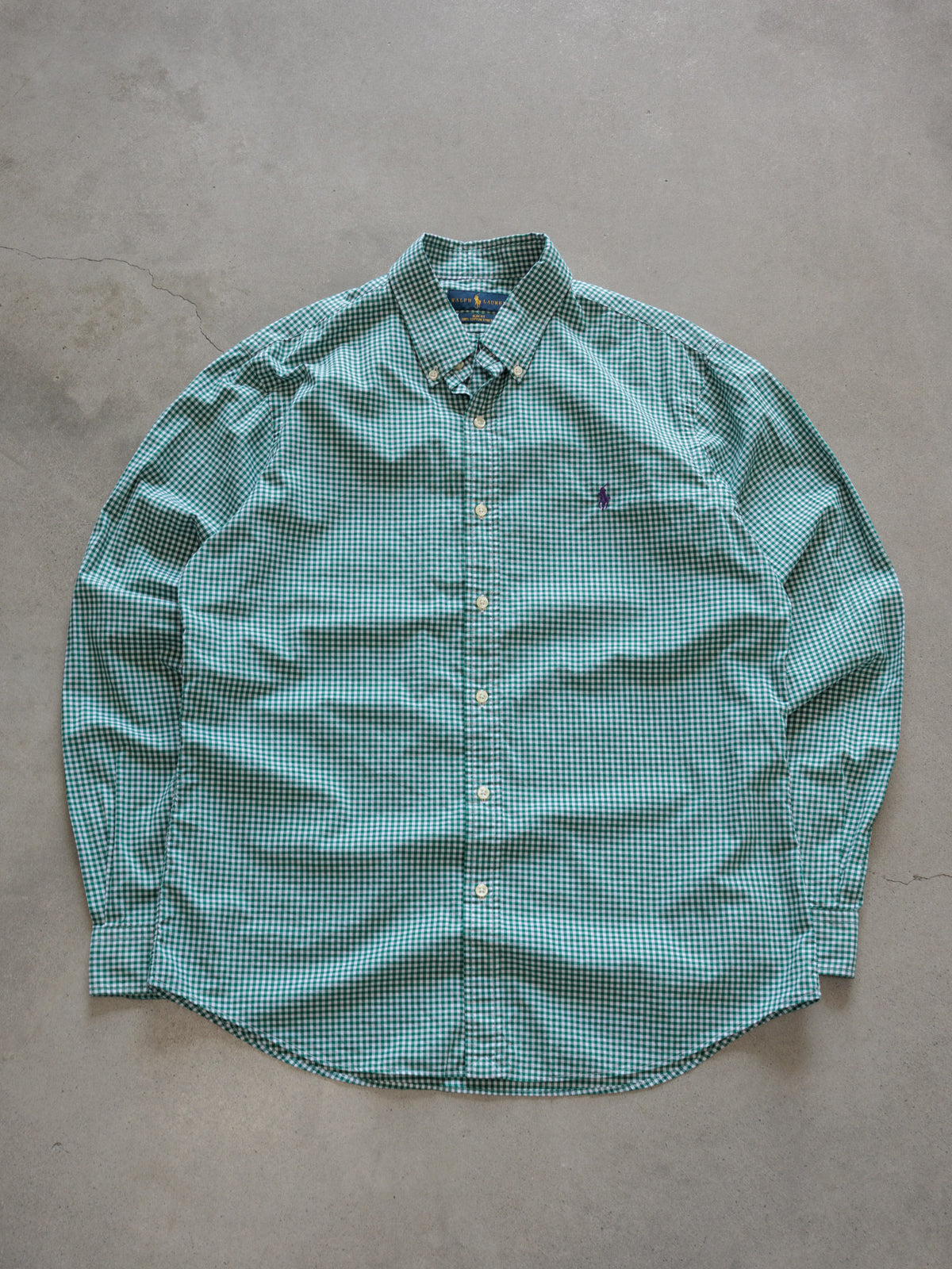 Vintage Green Gingham Ralph Lauren Shirt (L)