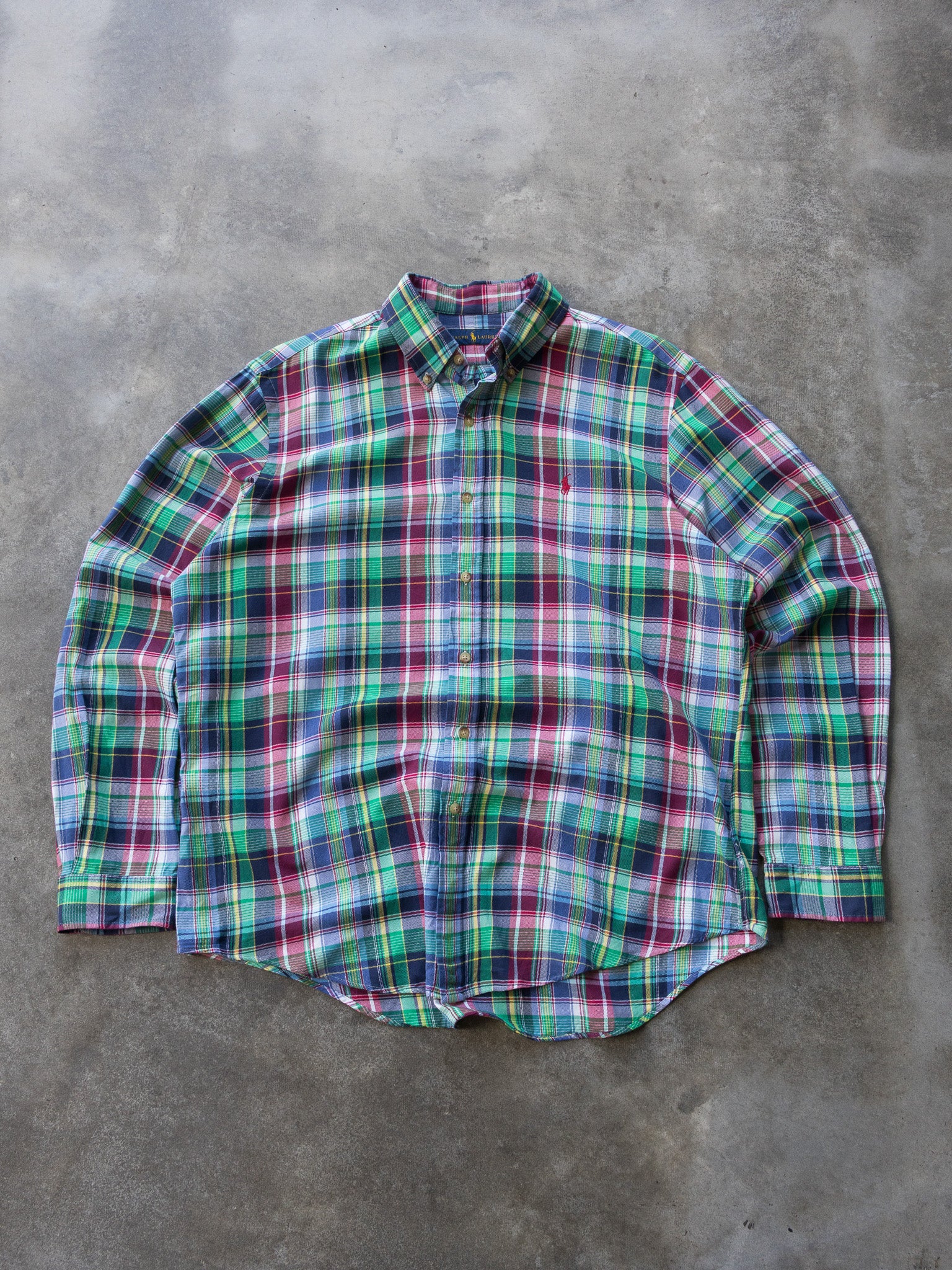 Vintage Multi-Colour Ralph Lauren Striped Shirt (XL)