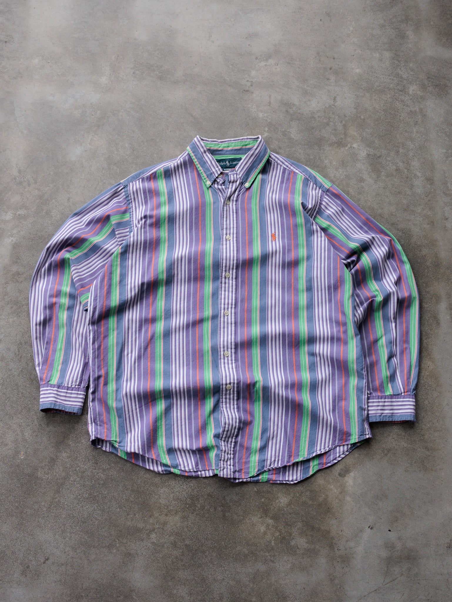Vintage 00s Purple Striped Ralph Lauren Shirt (L)