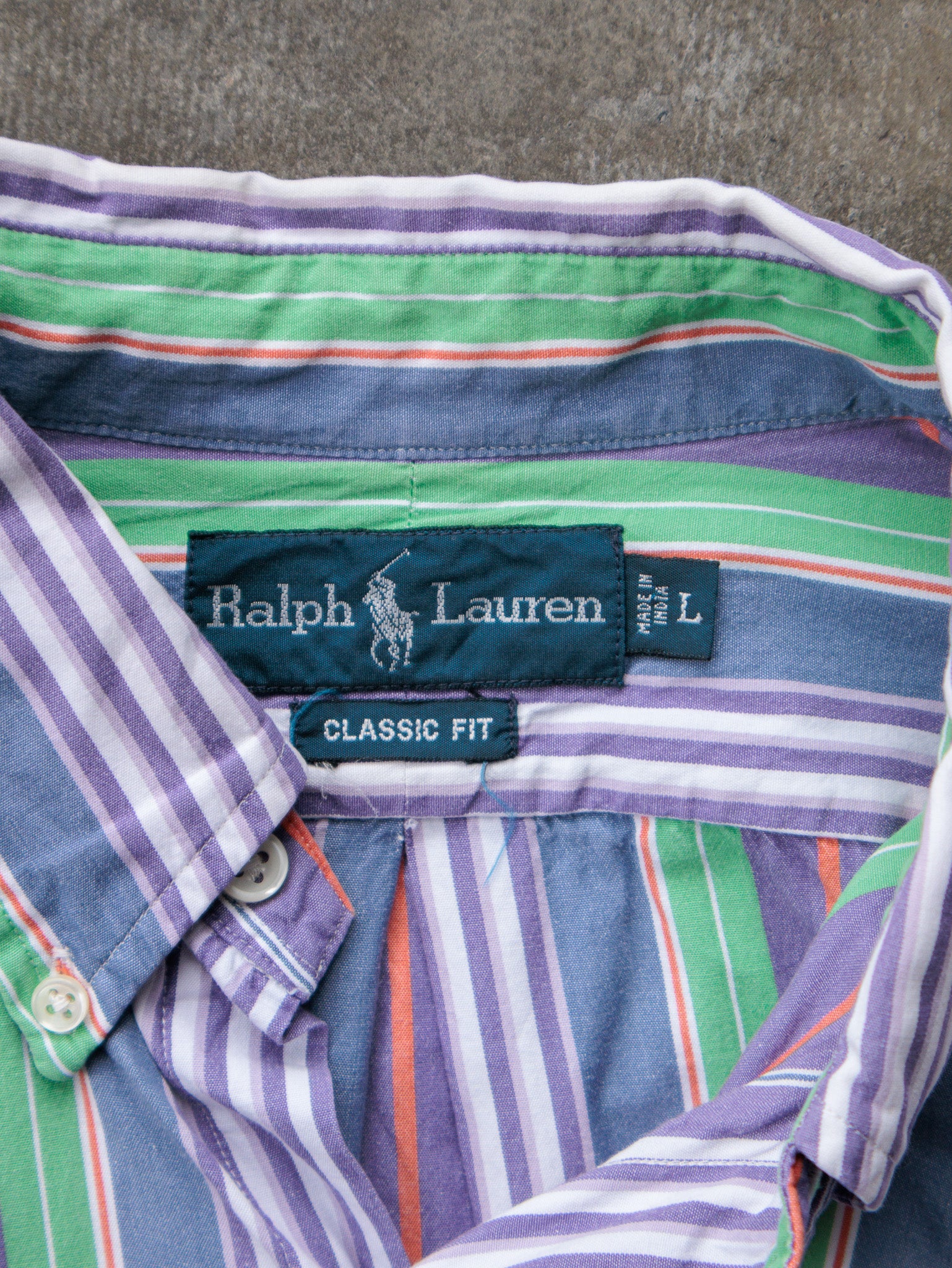 Vintage 00s Purple Striped Ralph Lauren Shirt (L)