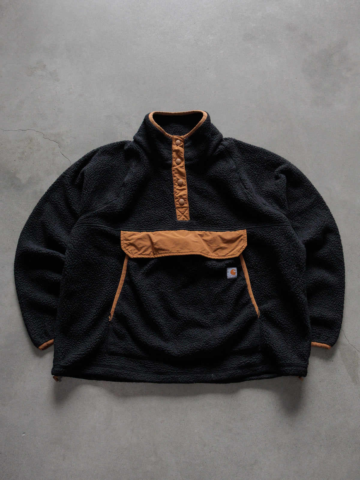 Vintage Black Carhartt Sherpa Pullover Jacket (Women's 2XL)