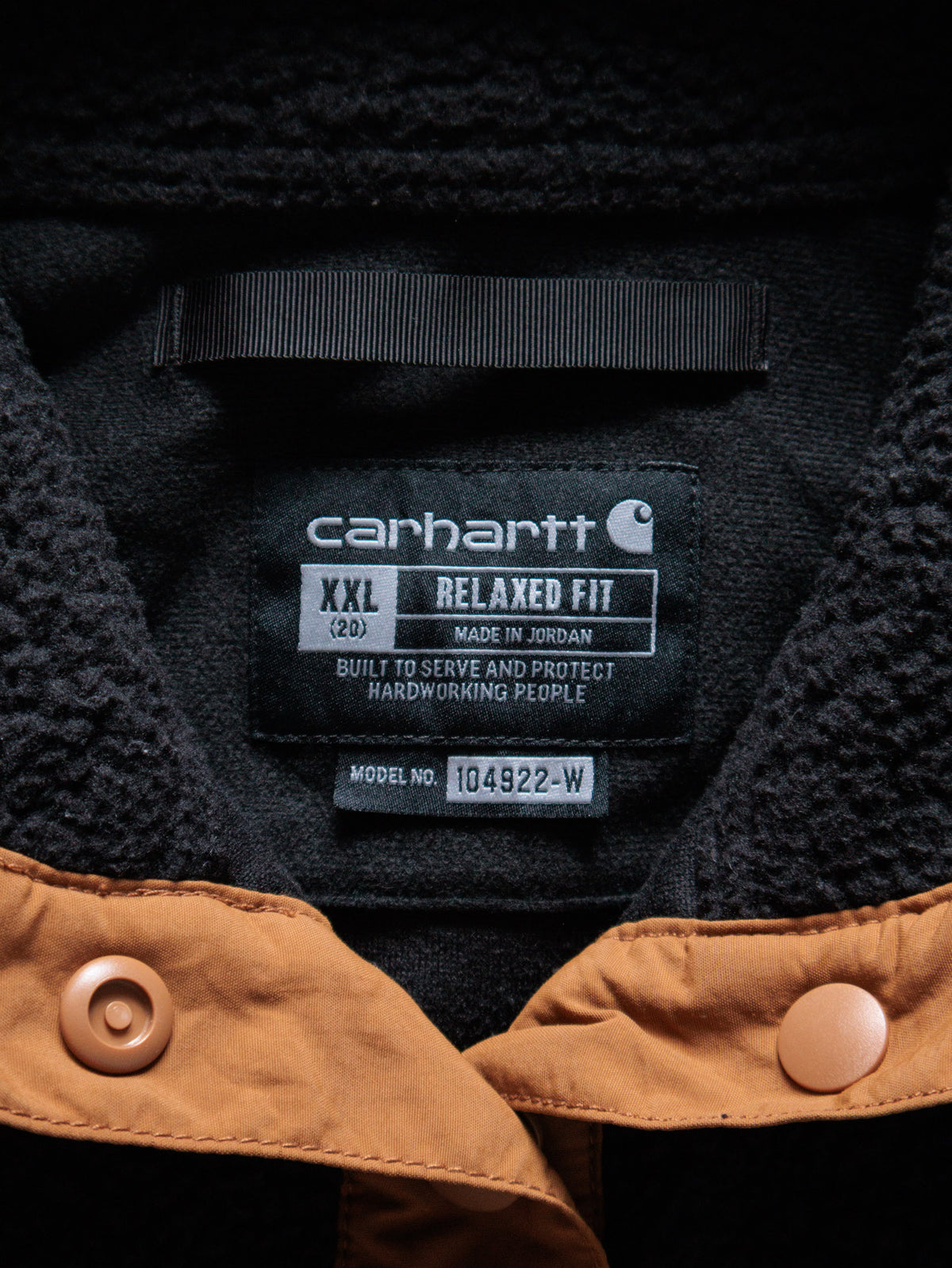 Vintage Black Carhartt Sherpa Pullover Jacket (Women's 2XL)