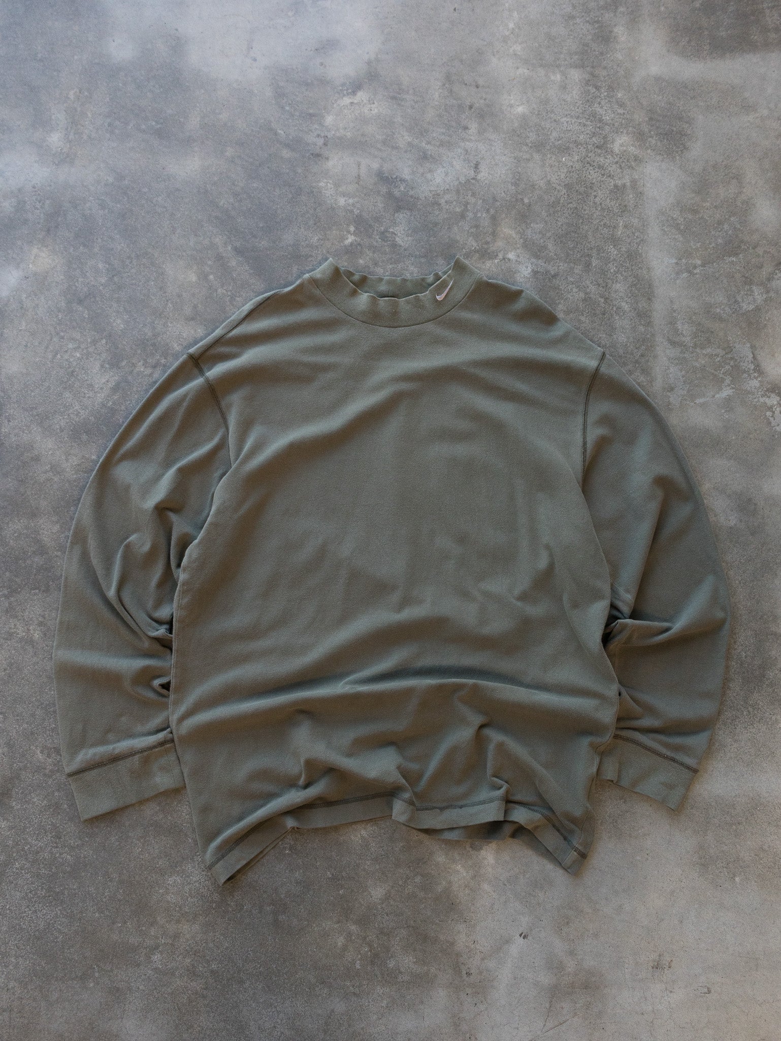 Vintage Olive Nike Mock Neck Long Sleeve (XL)