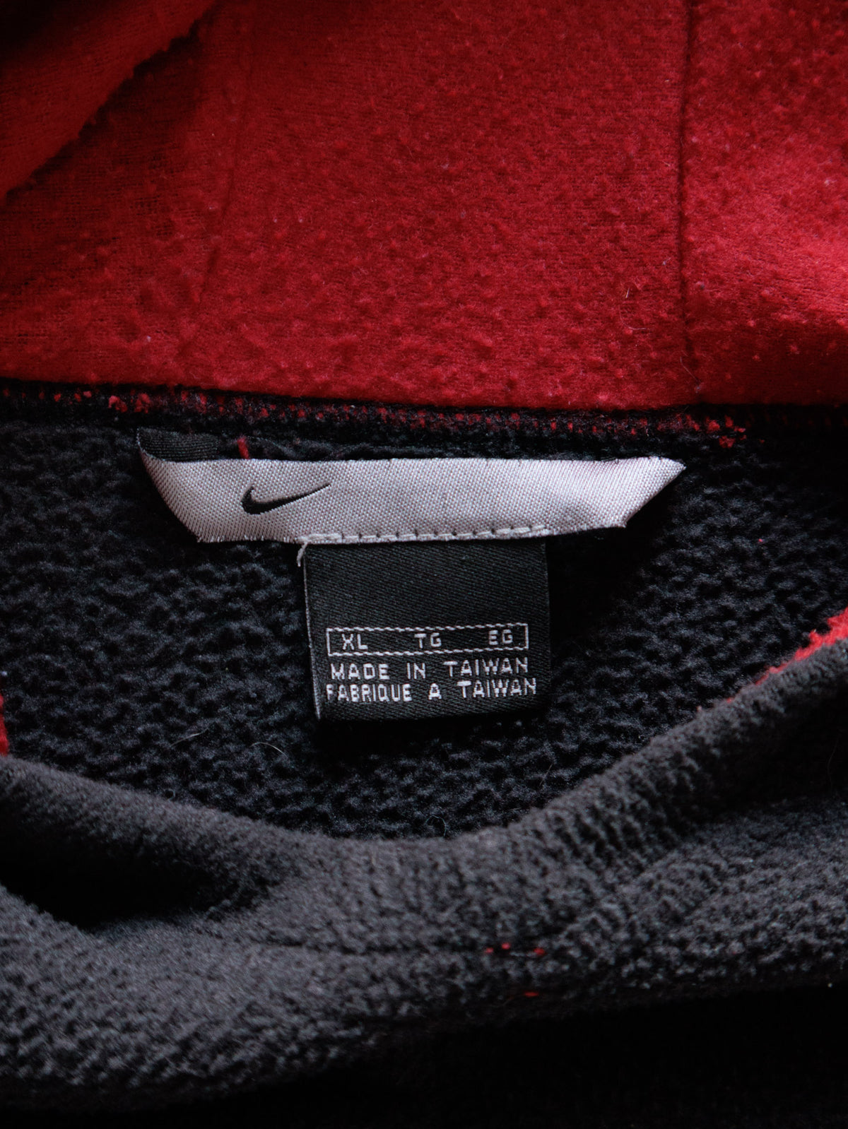 Vintage 90s Black Nike Fleece Hoodie (XL)
