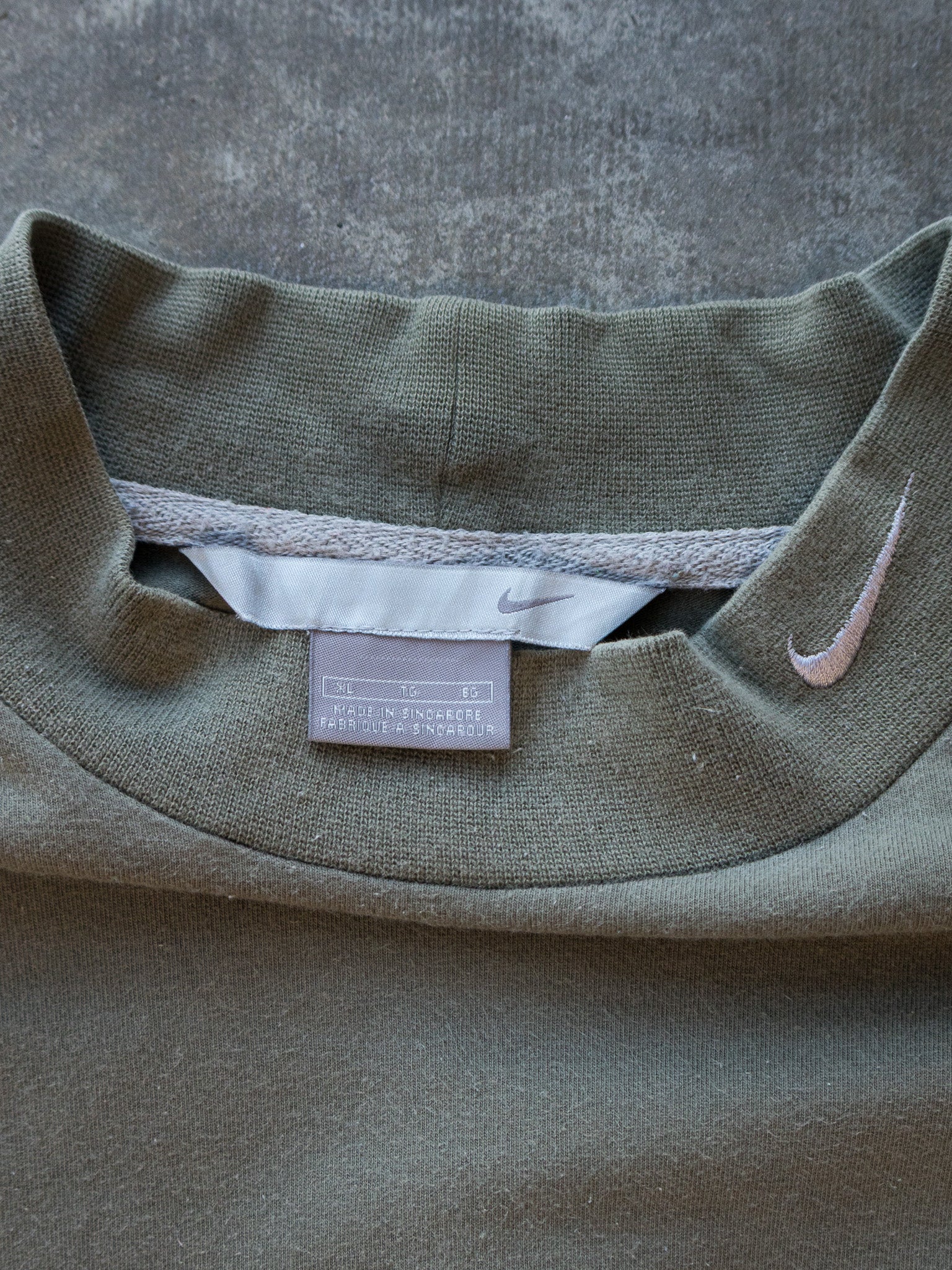 Vintage Olive Nike Mock Neck Long Sleeve (XL)