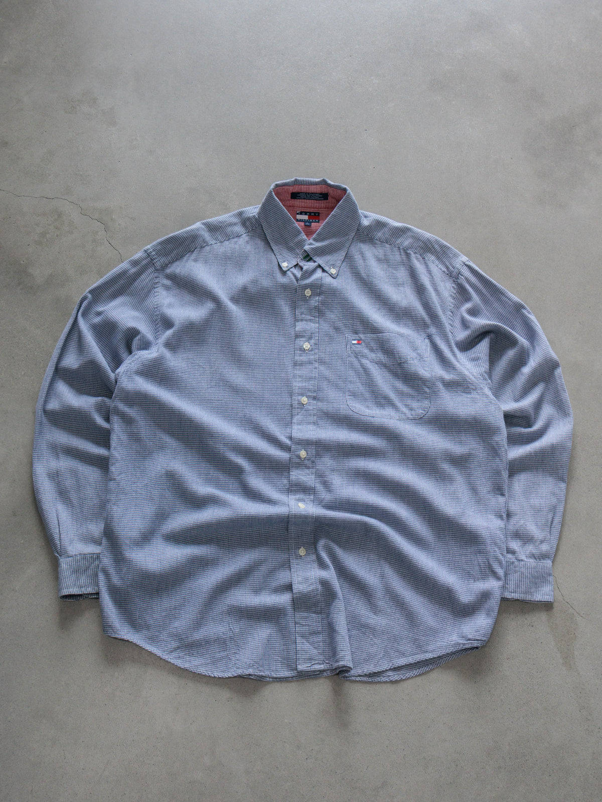 Vintage 00s Blue Gingham Tommy Hilfiger Shirt (L)