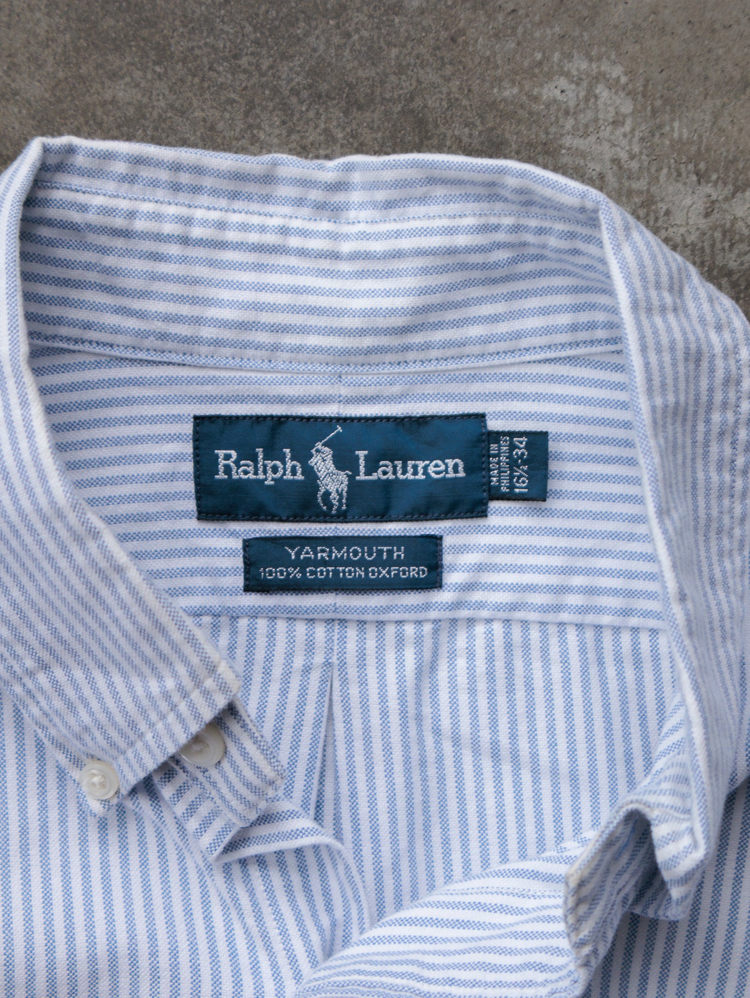Vintage 00s Blue Striped Ralph Lauren Shirt (L)