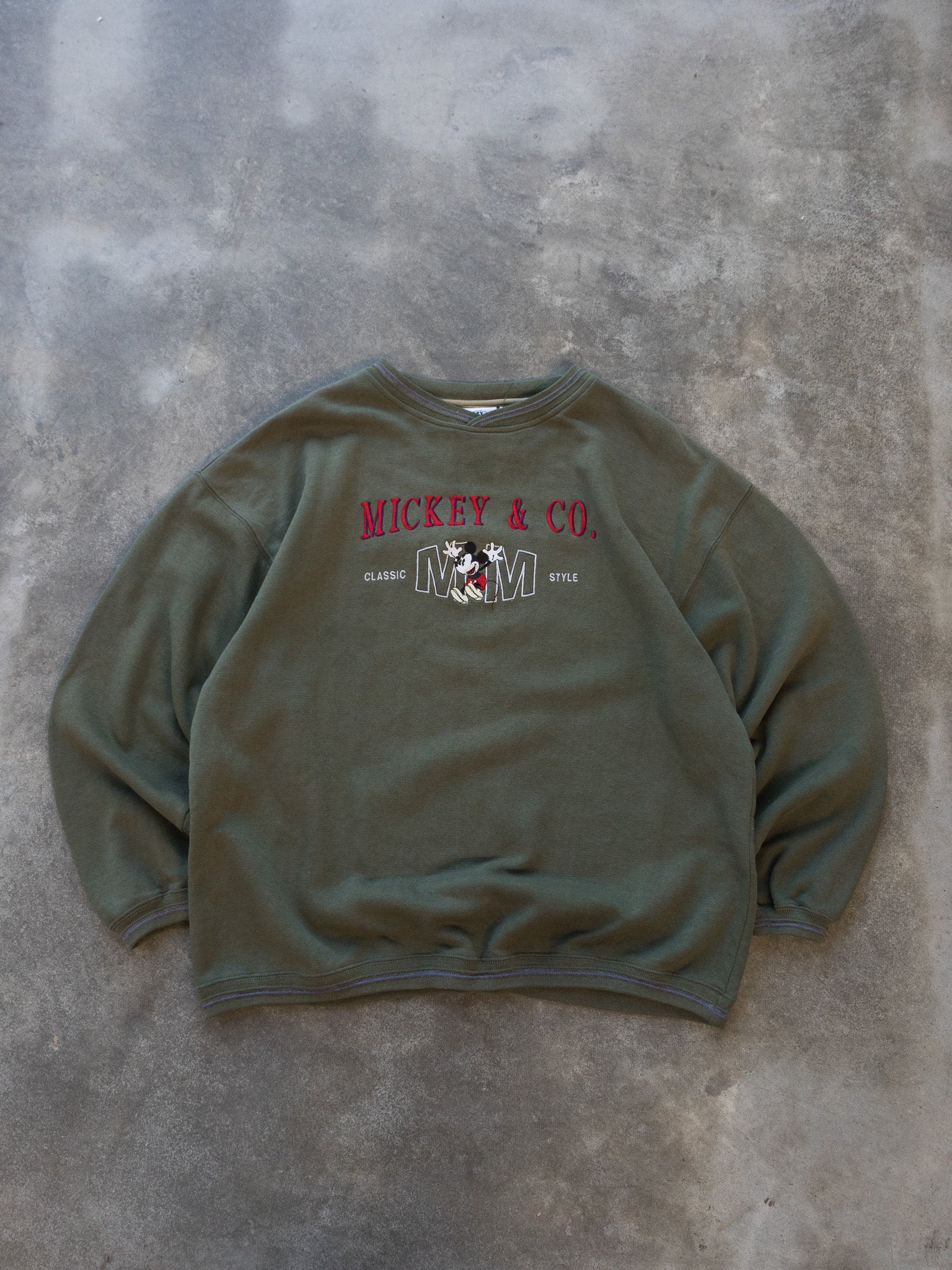 Vintage Green Mickey & Co Sweatshirt (XL)