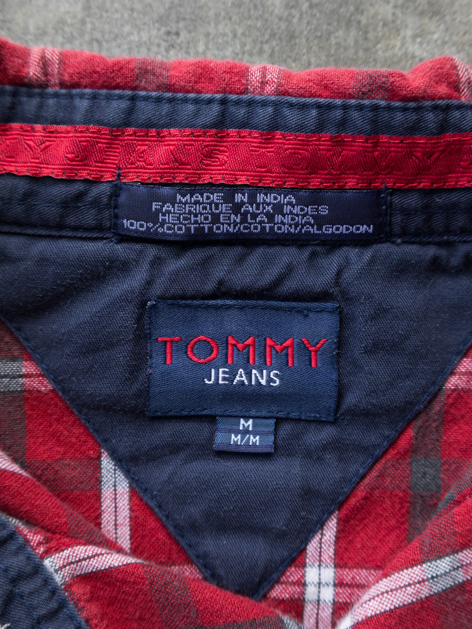 Vintage 00s Red Tommy Jeans Plaid Shirt (M)