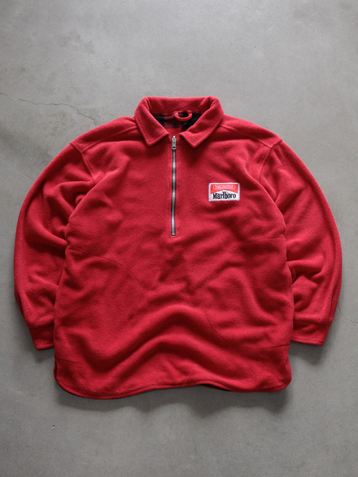 Vintage Red Marlboro Unlimited Reversible Fleece Quarter Zip (-)