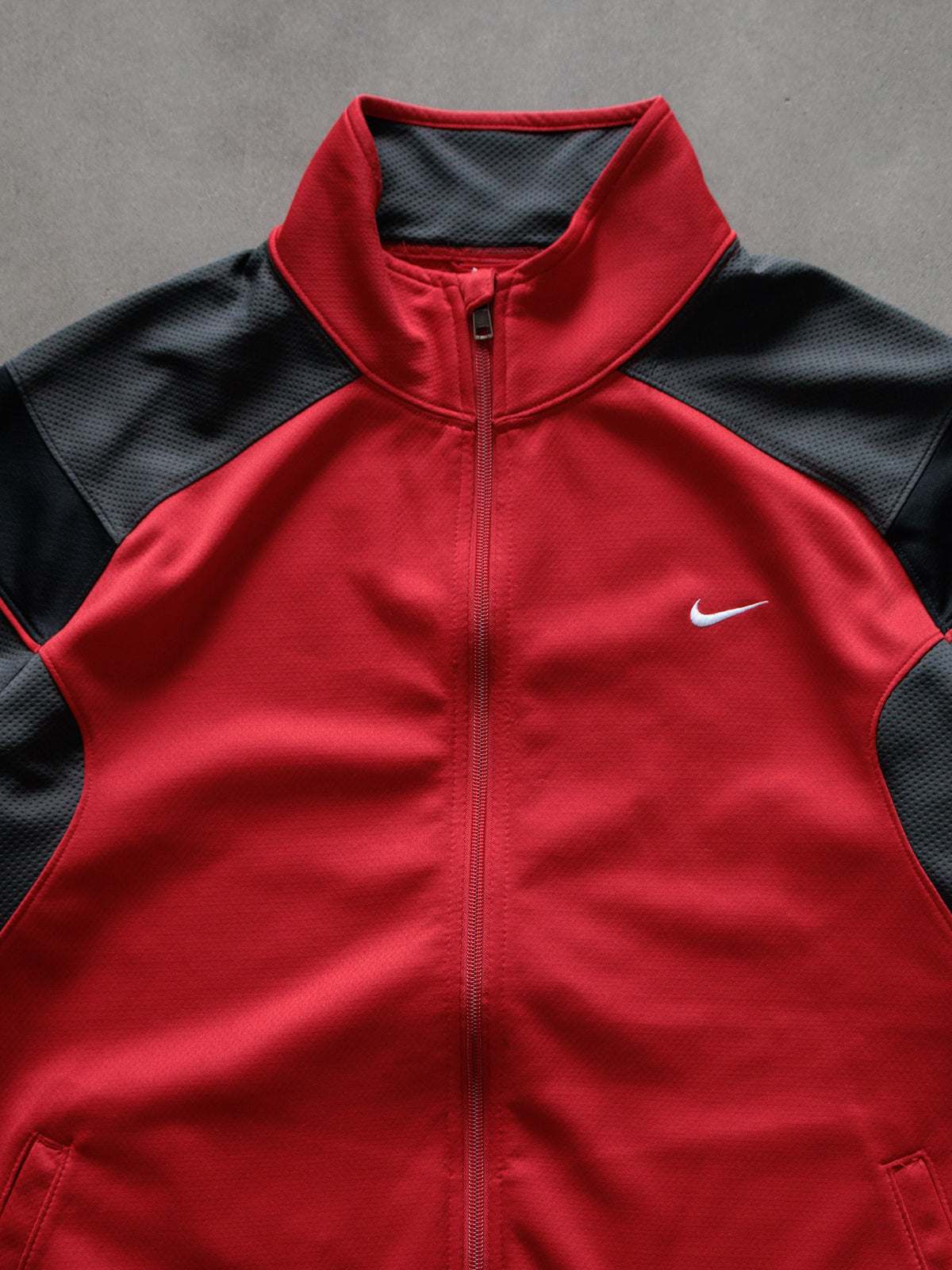 Vintage 00s Red Nike Mesh Colourblock Track Jacket (XL)