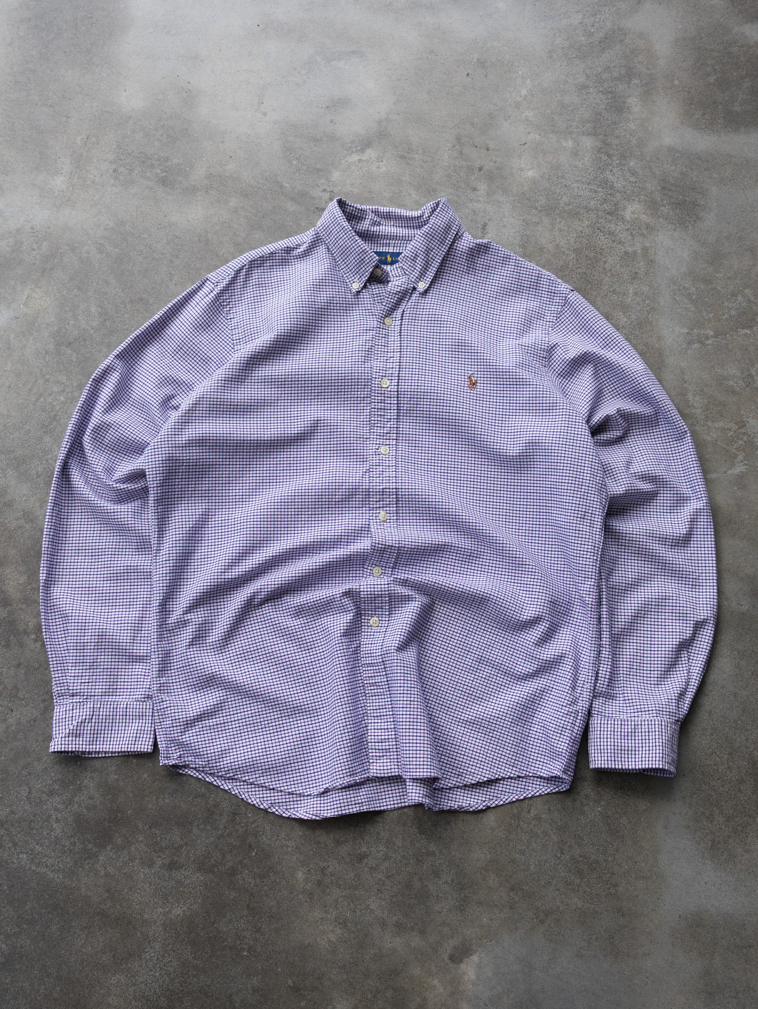 Vintage Purple Ralph Lauren Check Shirt (L)