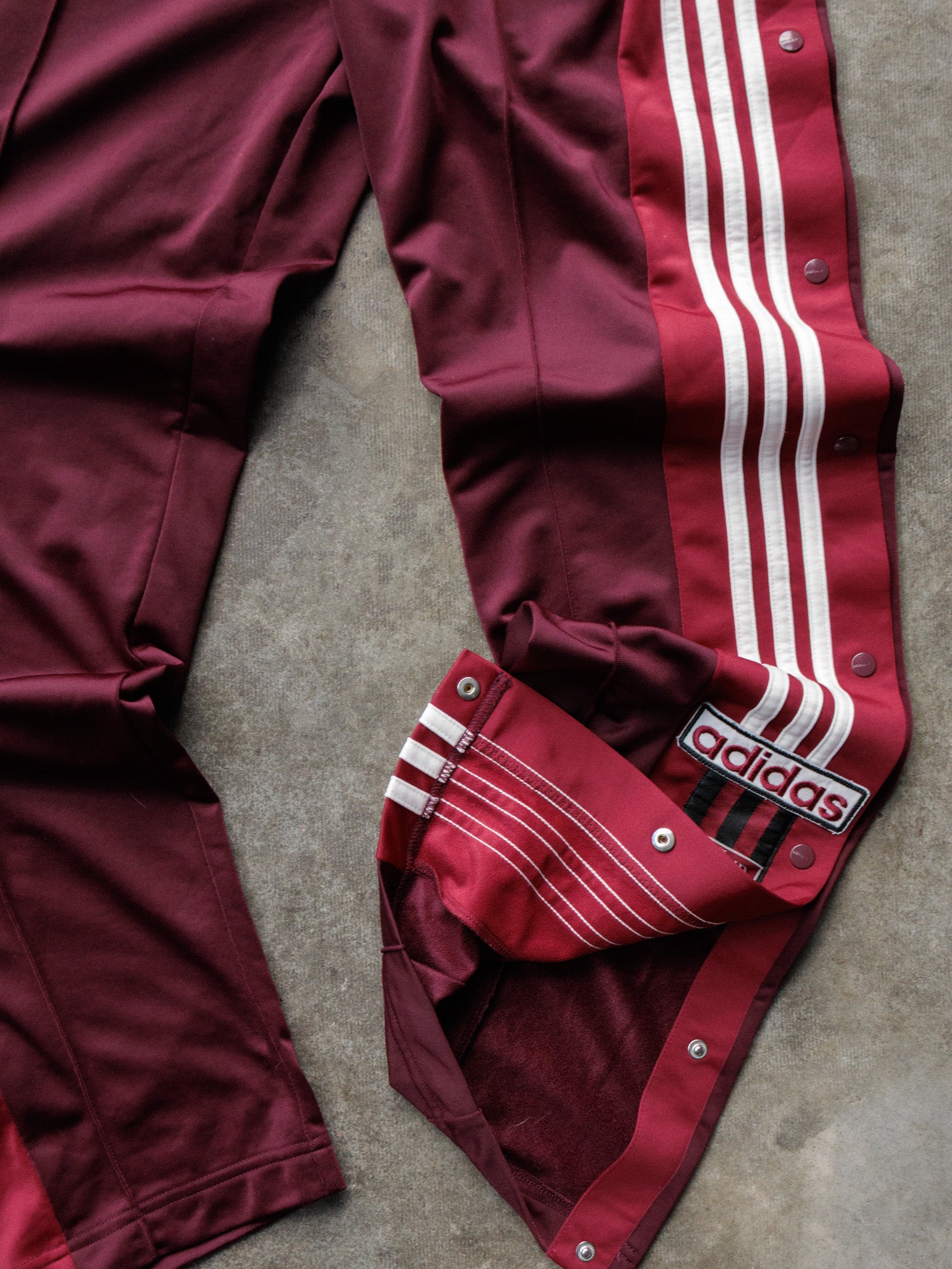 Vintage Maroon Adidas Adibreak Snap Track Pants (Womens S)