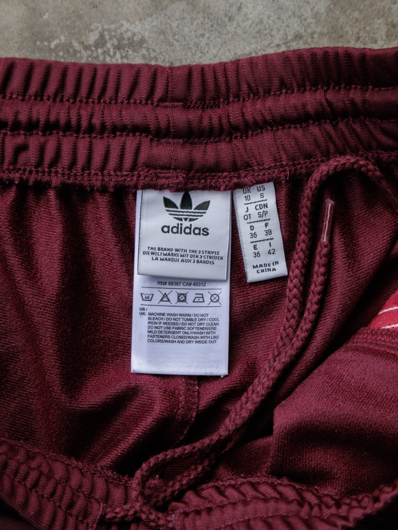 Vintage Maroon Adidas Adibreak Snap Track Pants (Womens S)