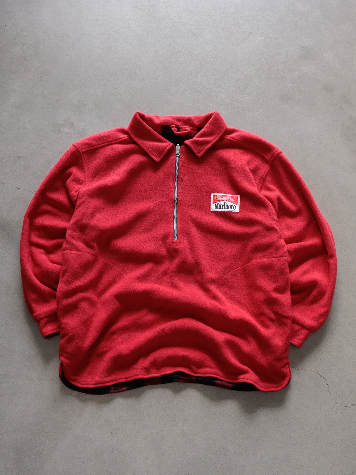 Vintage Red Marlboro Unlimited Reversible Fleece Quarter Zip (-)