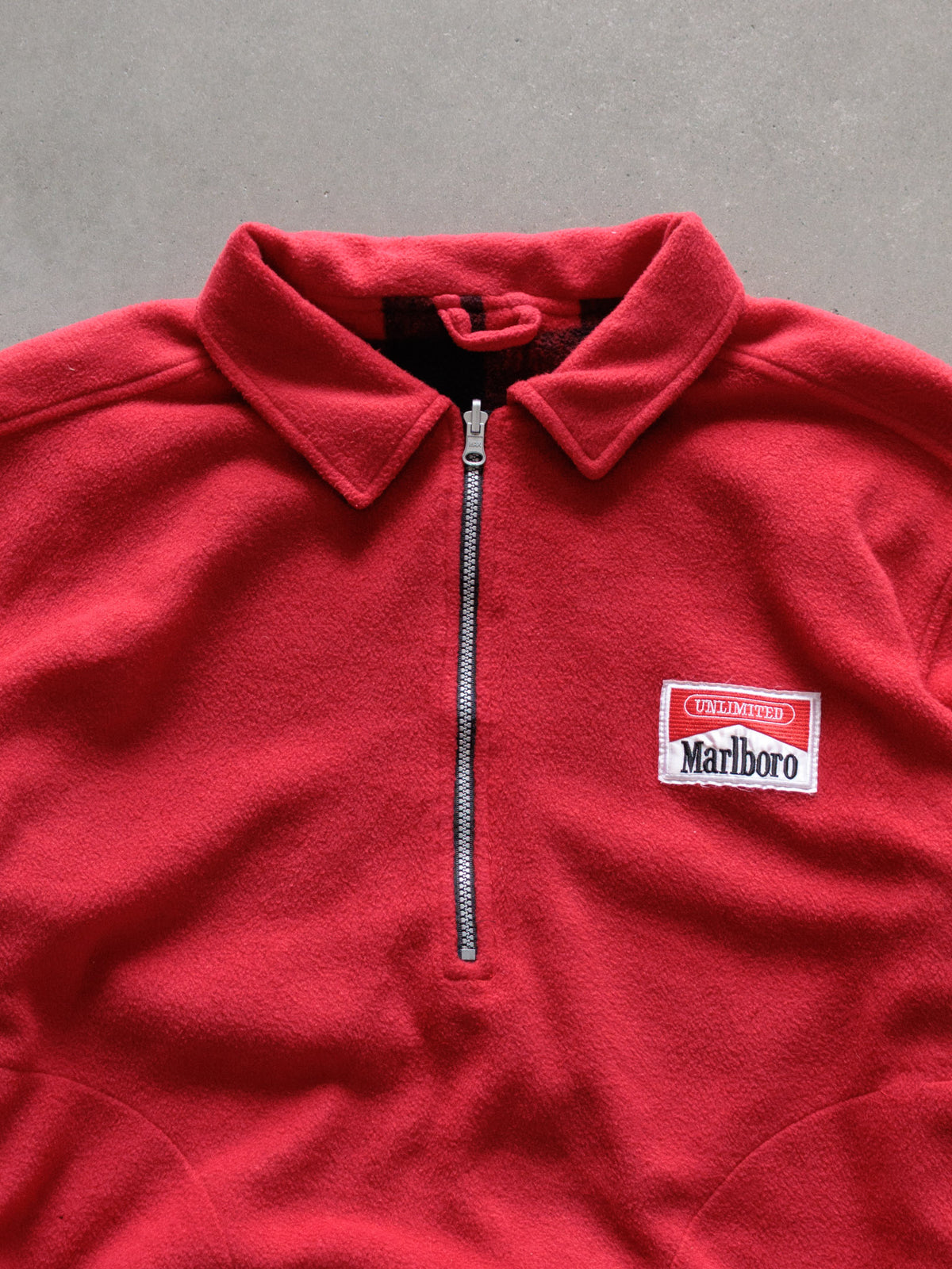 Vintage Red Marlboro Unlimited Reversible Fleece Quarter Zip (-)