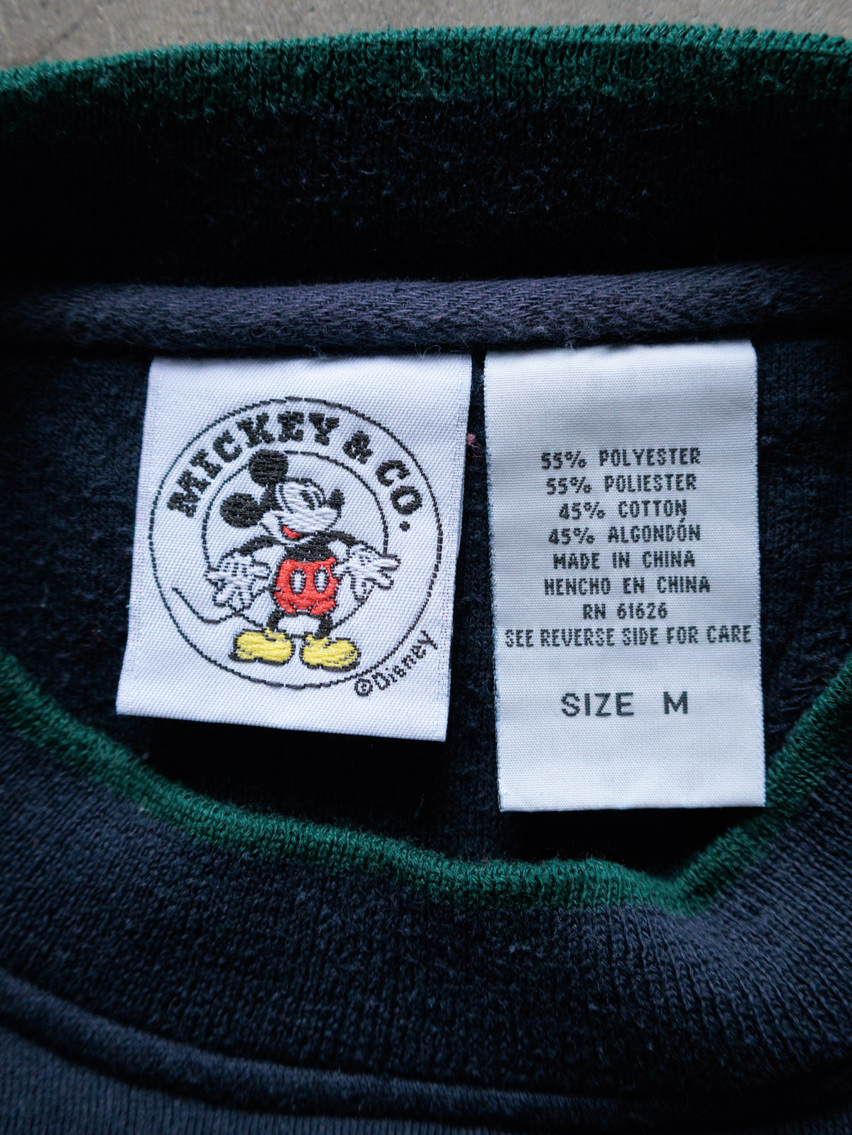 Vintage 90s Navy Mickey & Co. Disney Crest Sweatshirt (M)