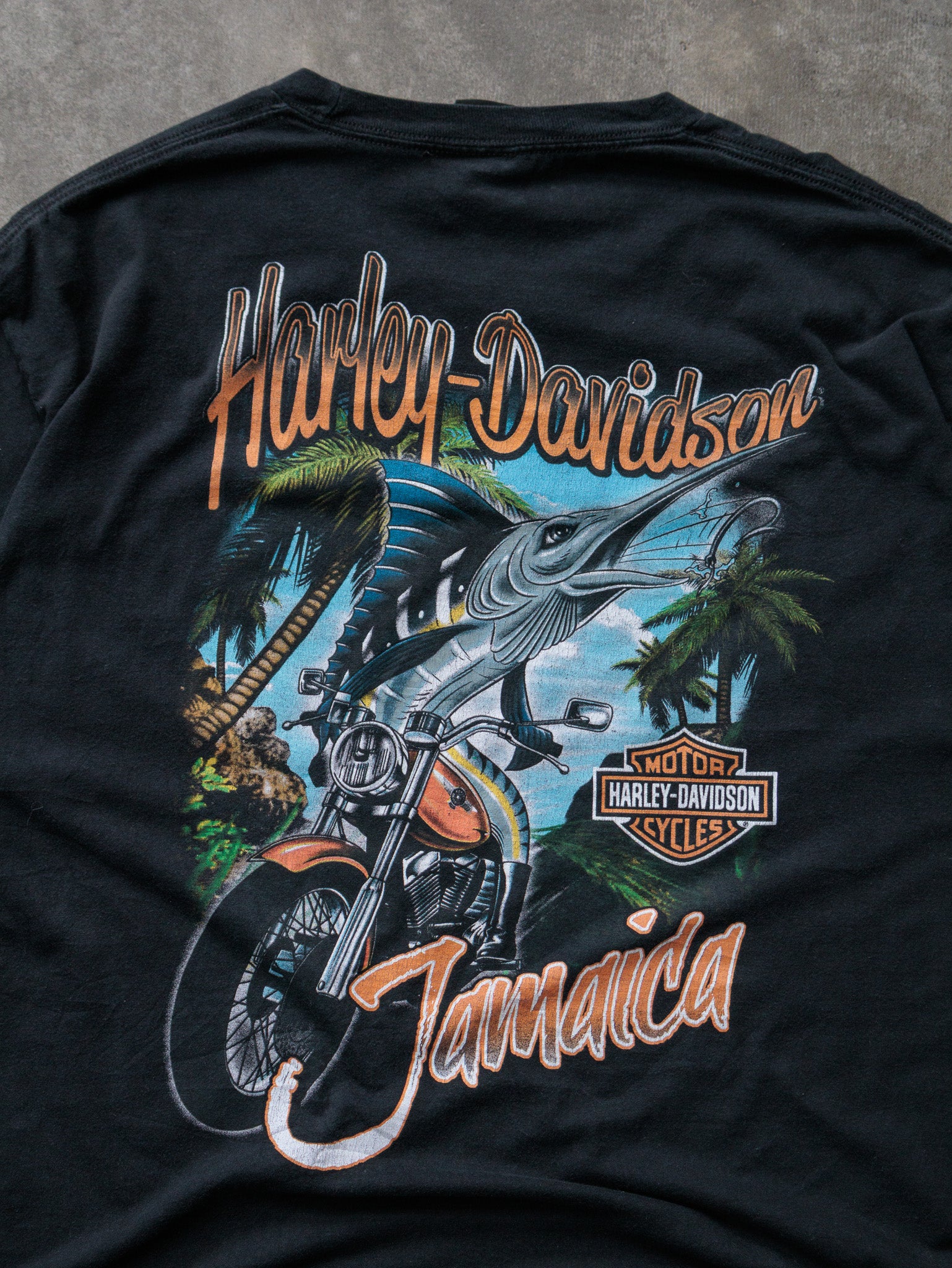 Vintage Black Harley-Davidson Jamaica Tee (XL)