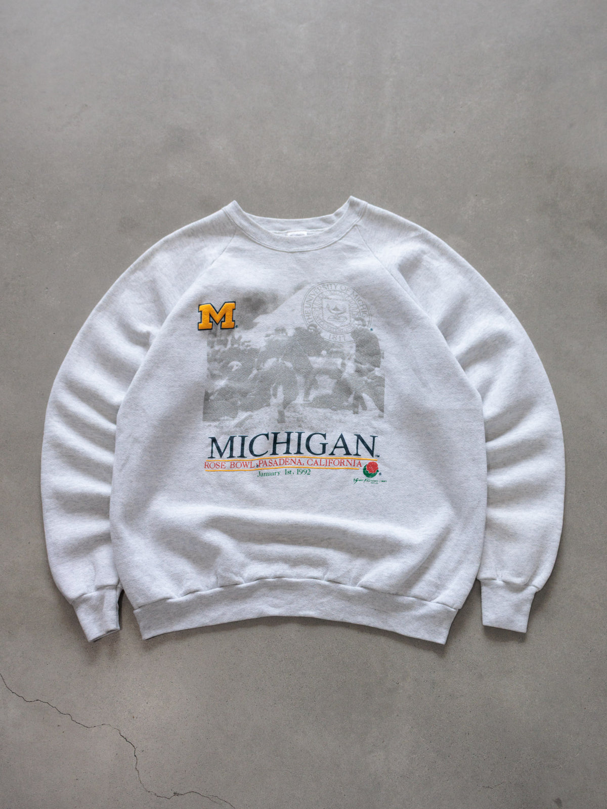 Vintage 1992 Grey Michigan Rose Bowl Sweatshirt (XL)