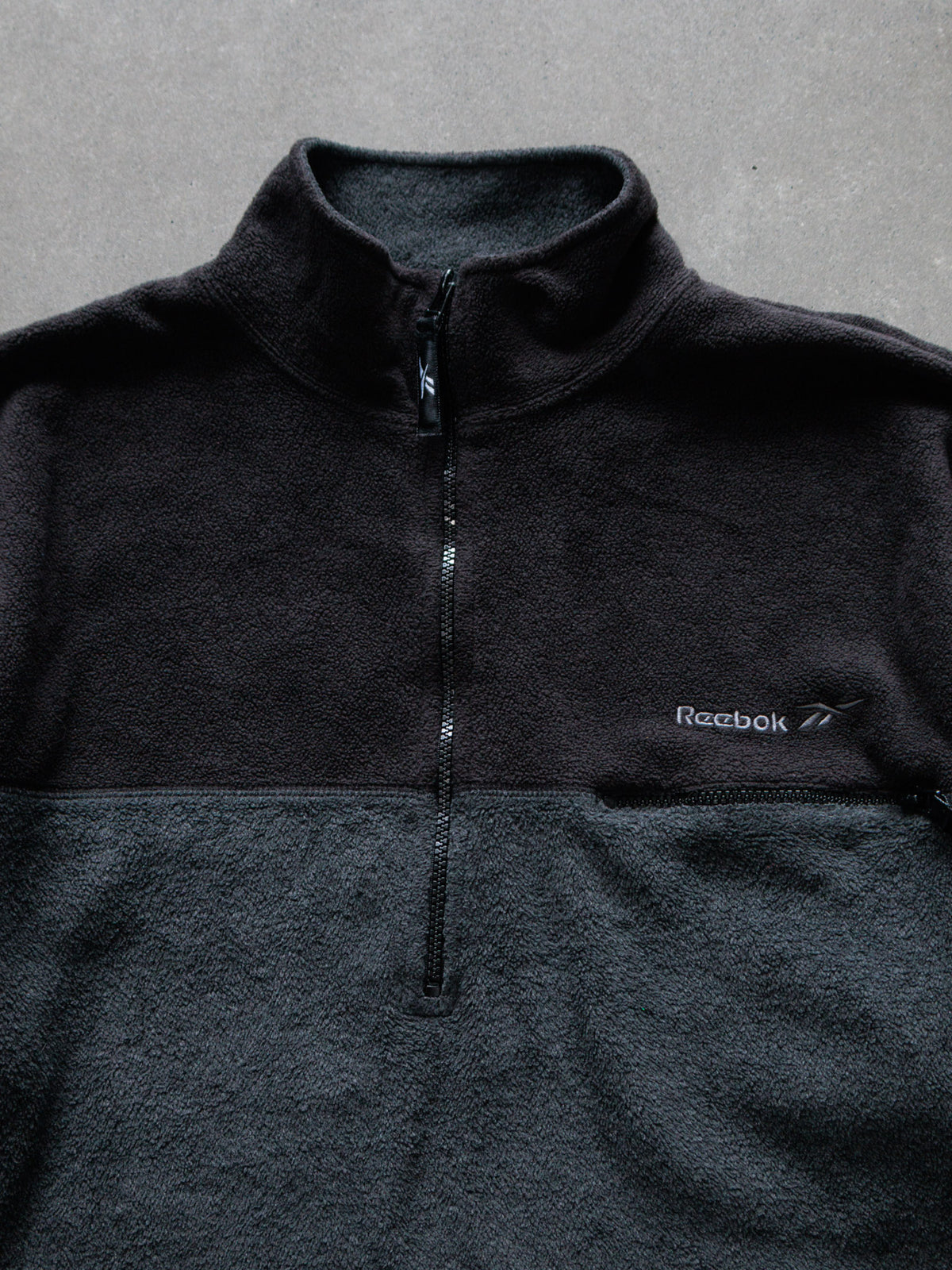 Black Reebok Colourblock Fleece Quarter Zip (L)
