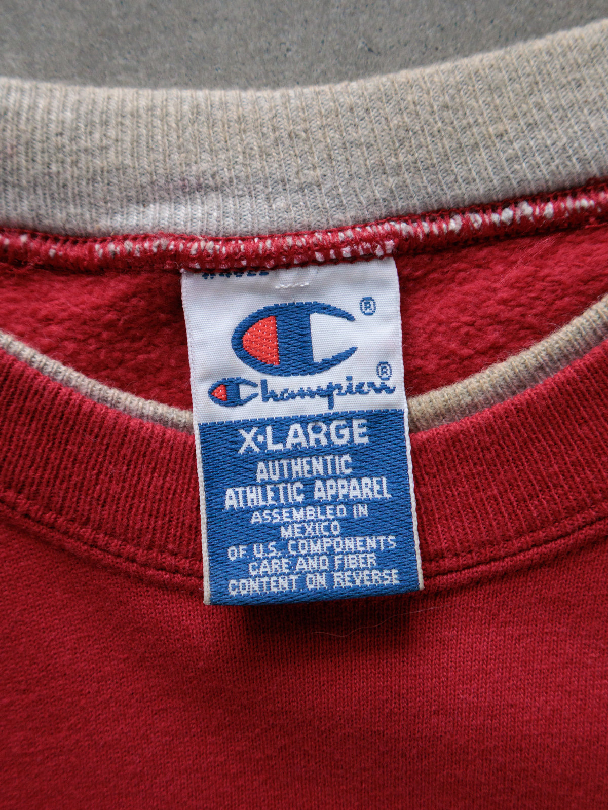 Vintage 90s Red Champion Spell Out Sweatshirt (XL)