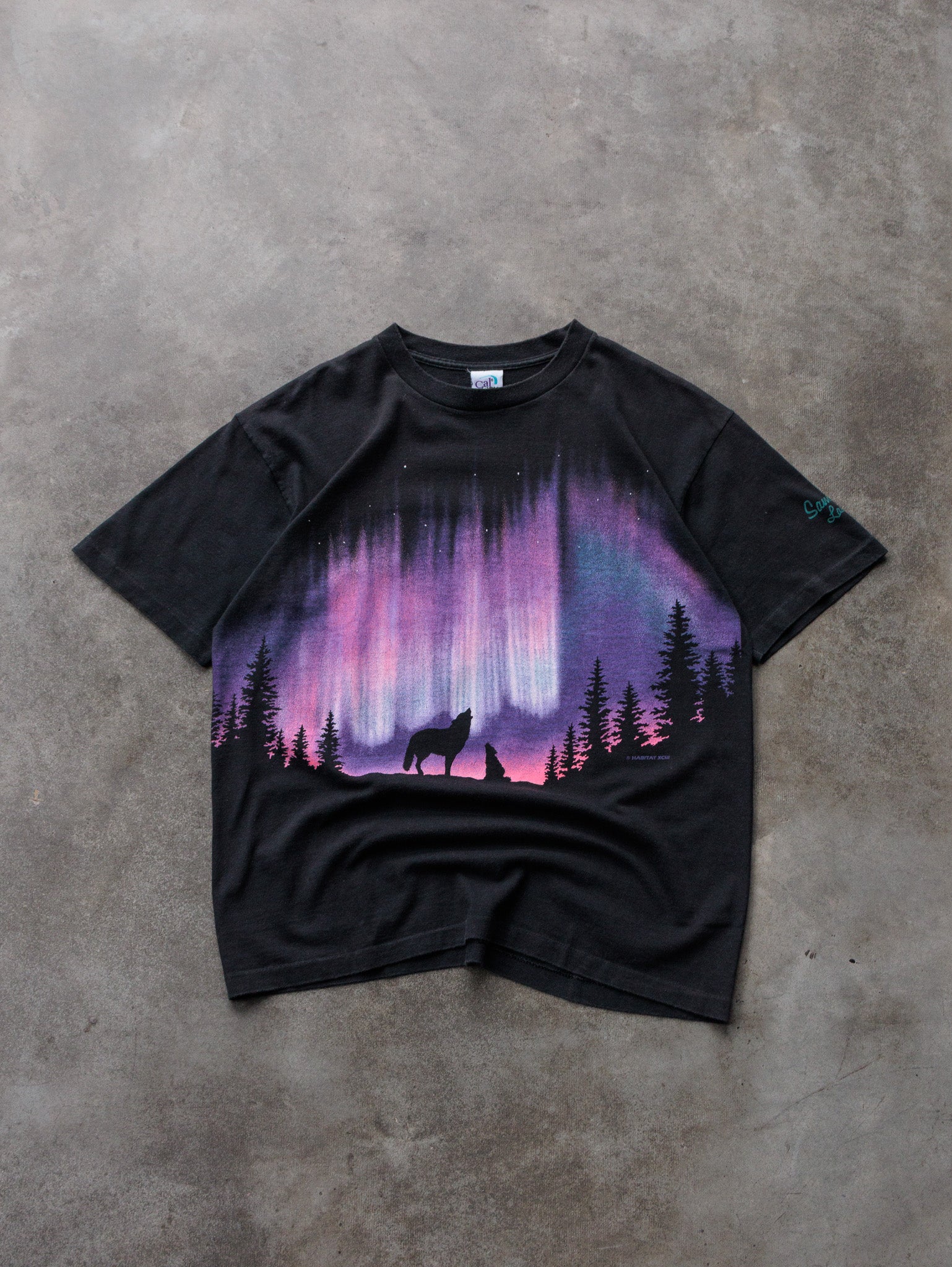 Vintage 90s Black Sam's Town Las Vegas Wolf Tee (M)