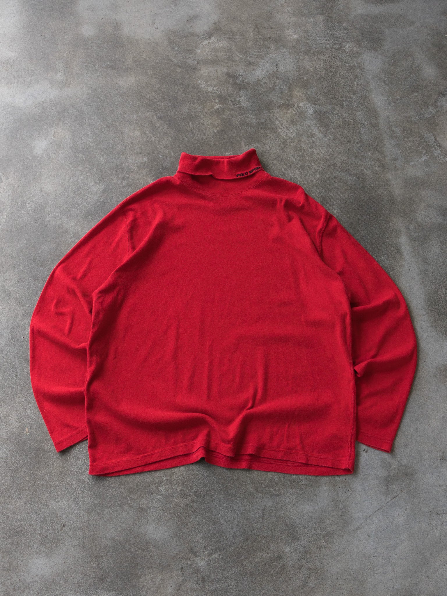 Vintage Red Polo Sport Ralph Lauren Mock Neck Long Sleeve (XL)