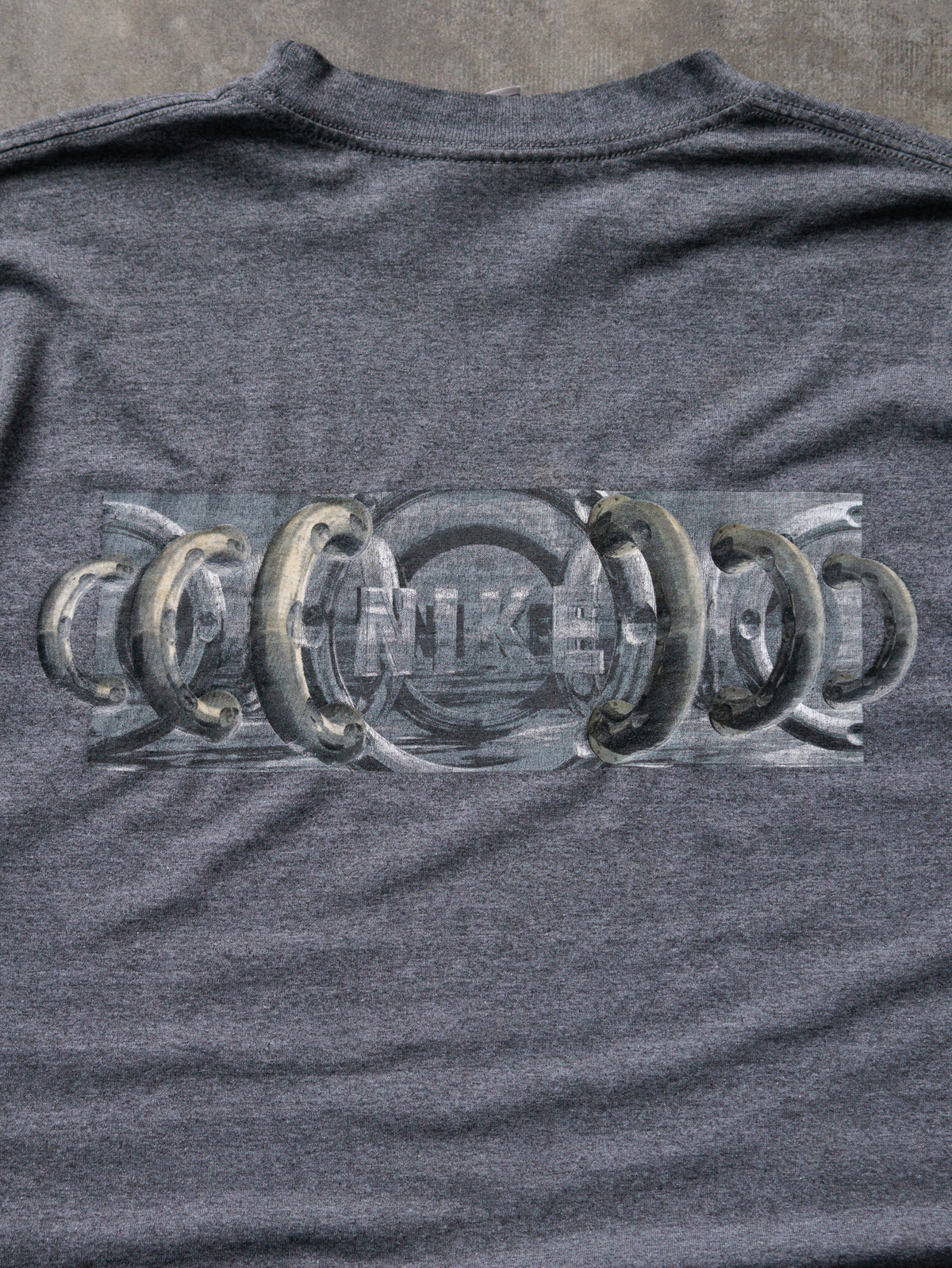Vintage 00s Grey Nike Horseshoe Tee (XL)