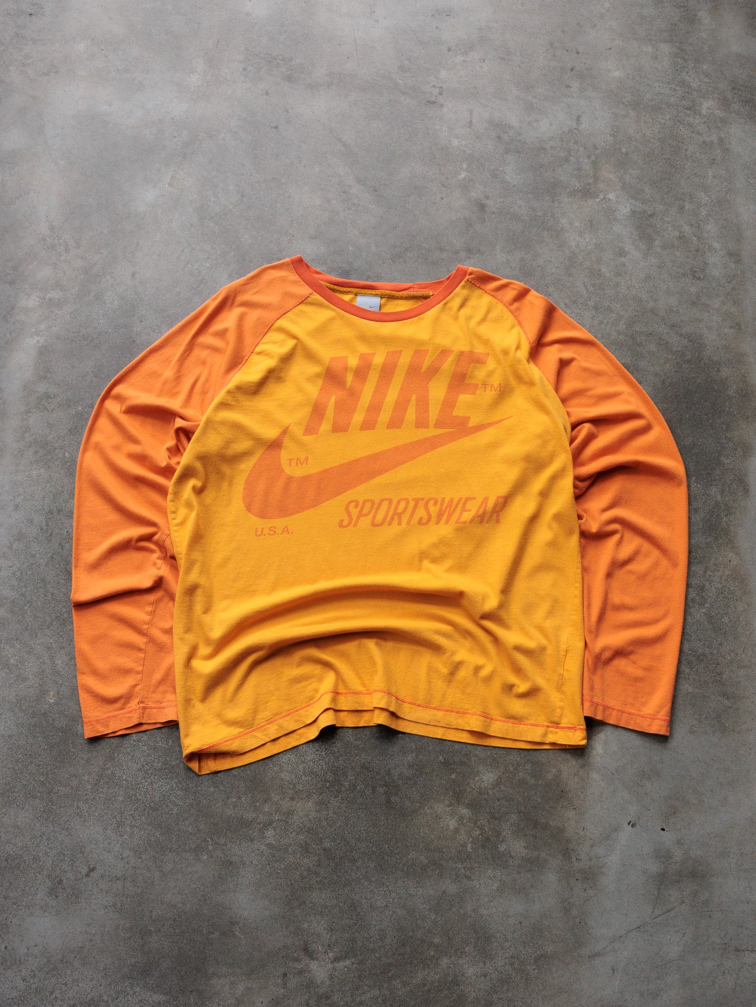 Vintage Orange Nike Sportswear Long Sleeve Tee (XL)