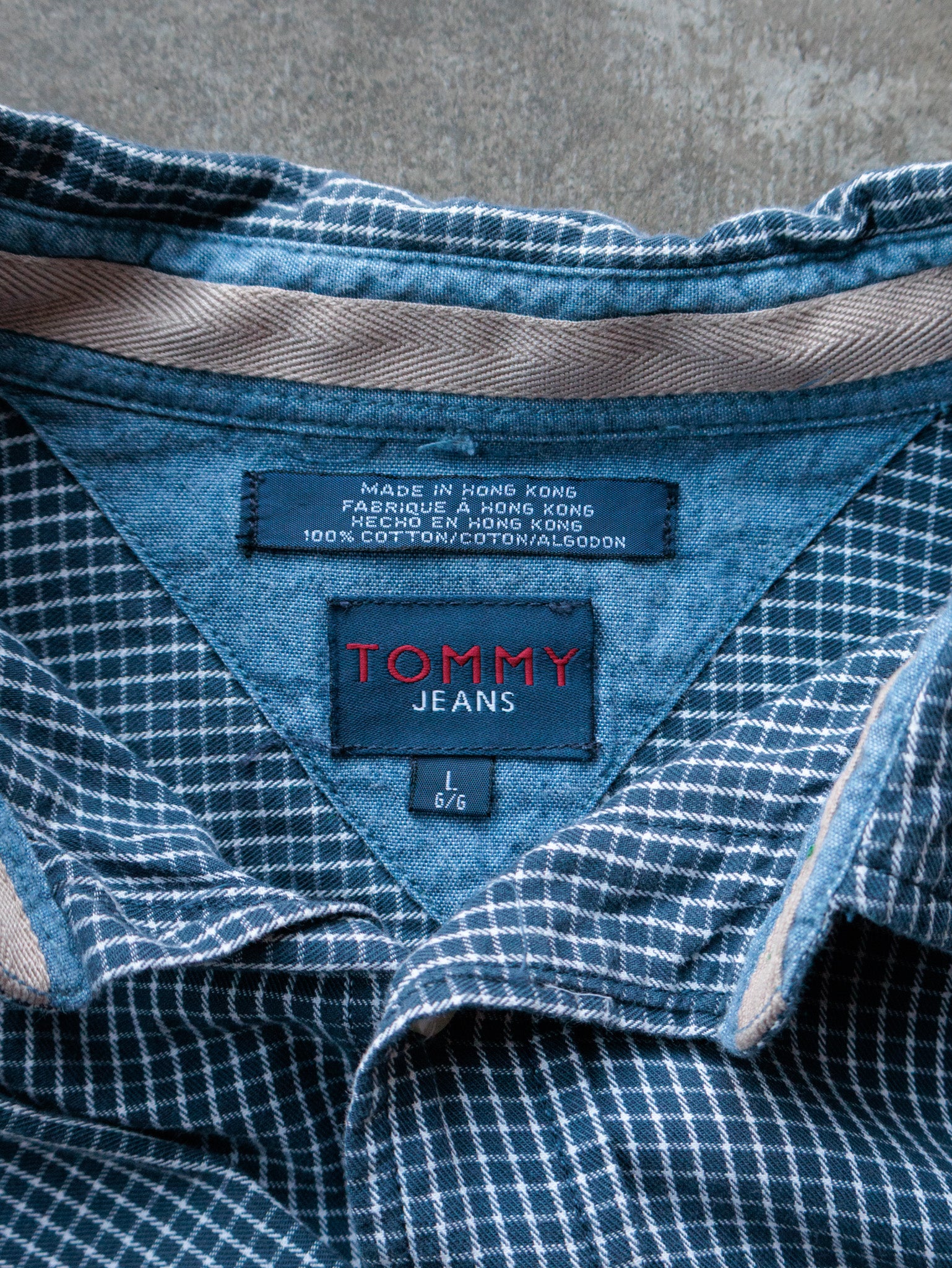 Vintage 90s Navy Tommy Jeans Long Sleeve Shirt (L)