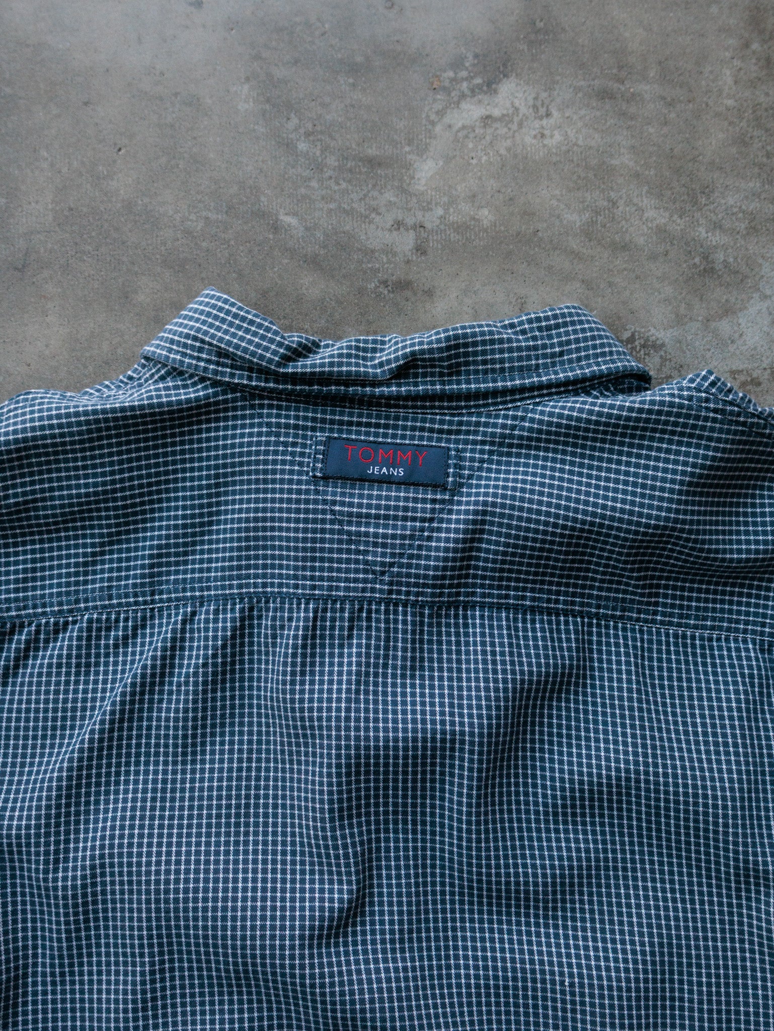 Vintage 90s Navy Tommy Jeans Long Sleeve Shirt (L)