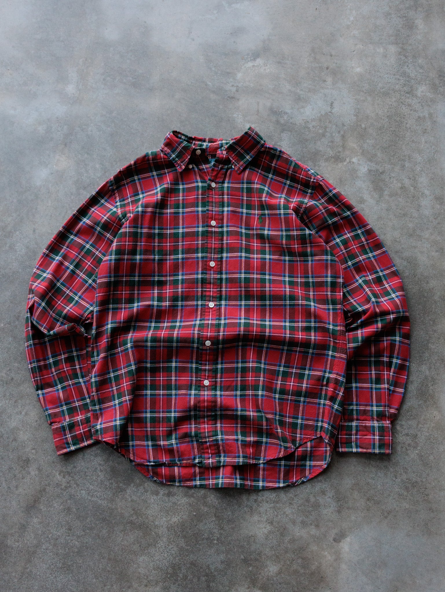 Vintage Red Ralph Lauren Plaid Flannel Shirt (M)