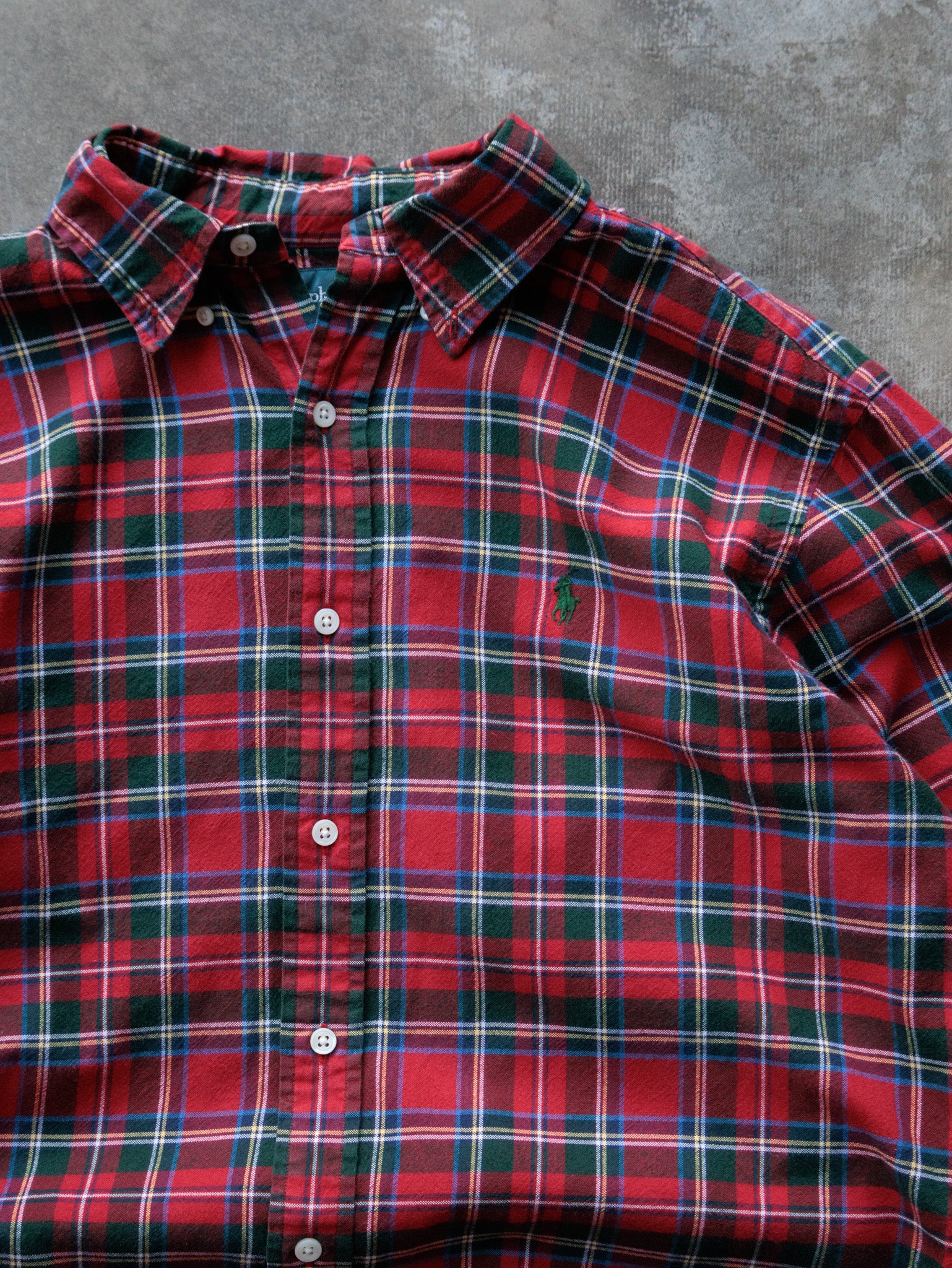 Vintage Red Ralph Lauren Plaid Flannel Shirt (M)