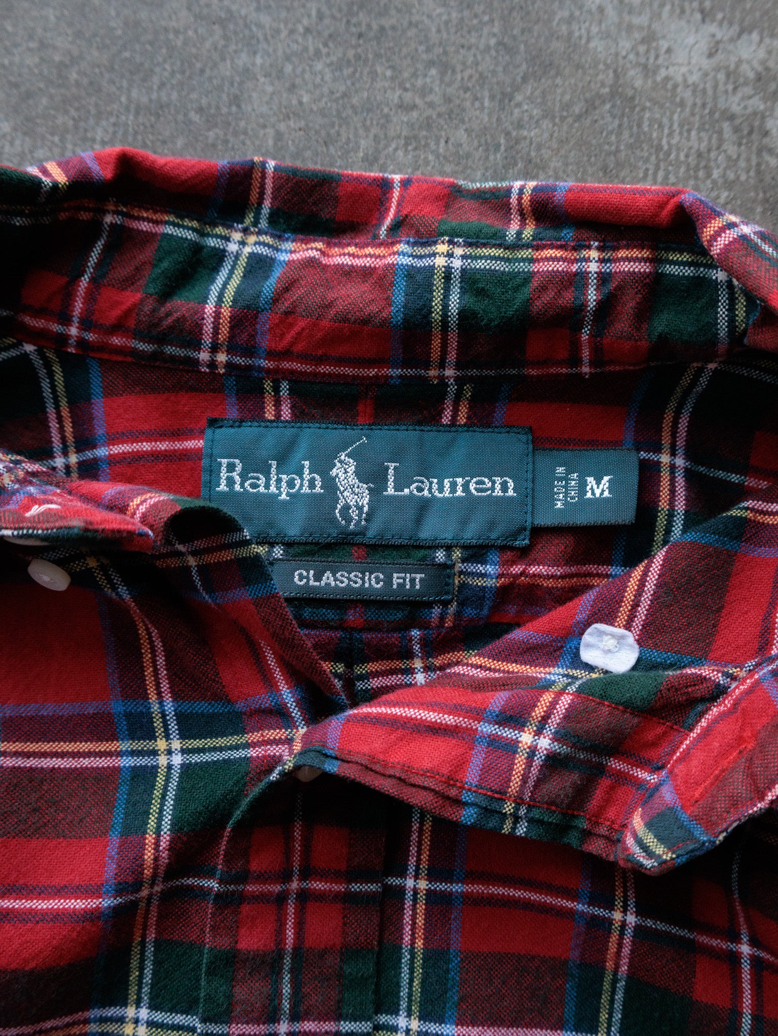 Vintage Red Ralph Lauren Plaid Flannel Shirt (M)