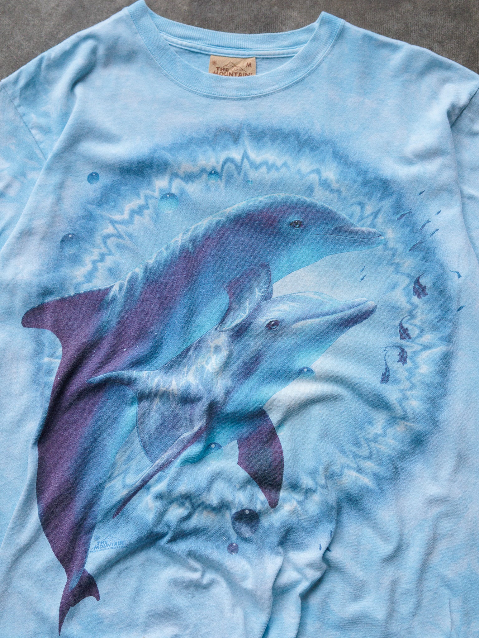 Vintage Blue Tie-Dye The Mountain Dolphin Tee (M)