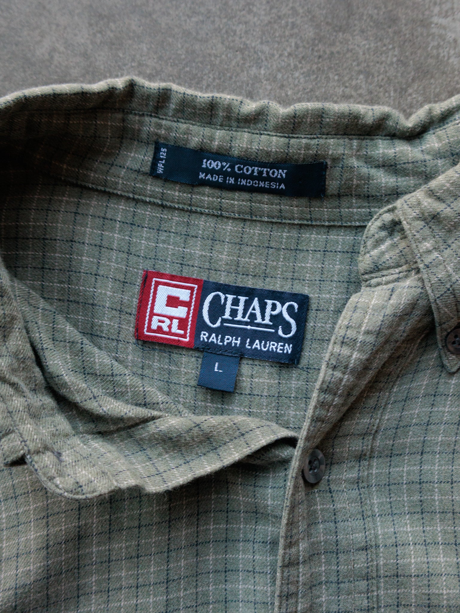 Vintage 00s Green Chaps Ralph Lauren Long Sleeve Shirt (L)