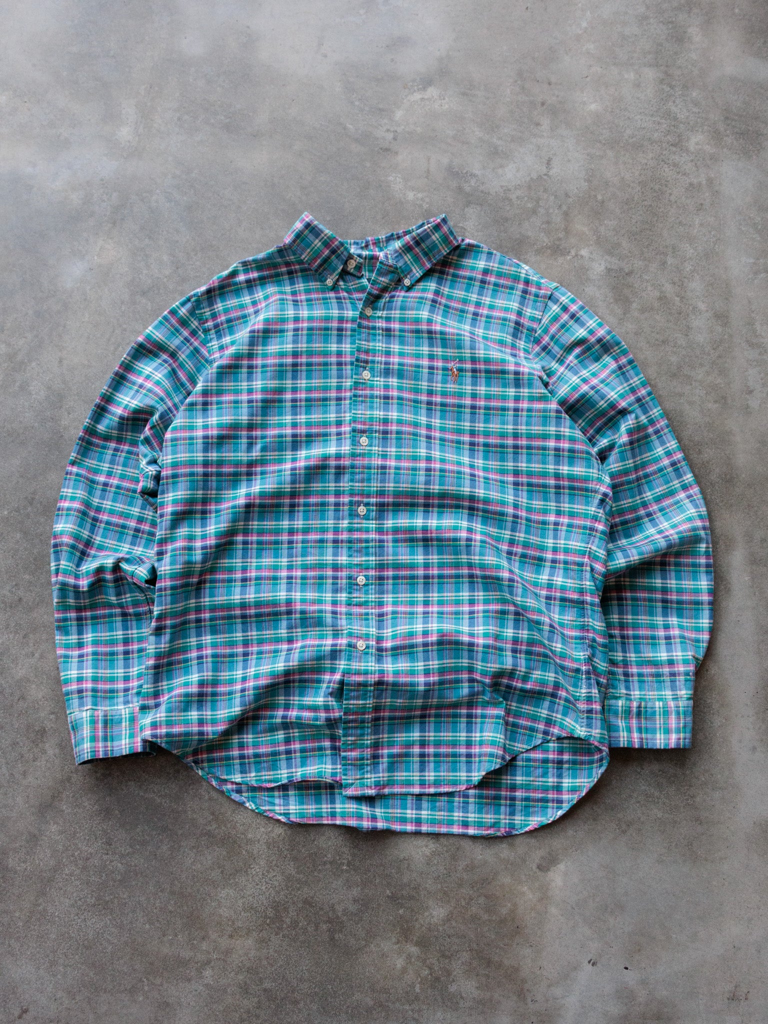 Vintage Green Ralph Lauren Plaid Shirt (L)