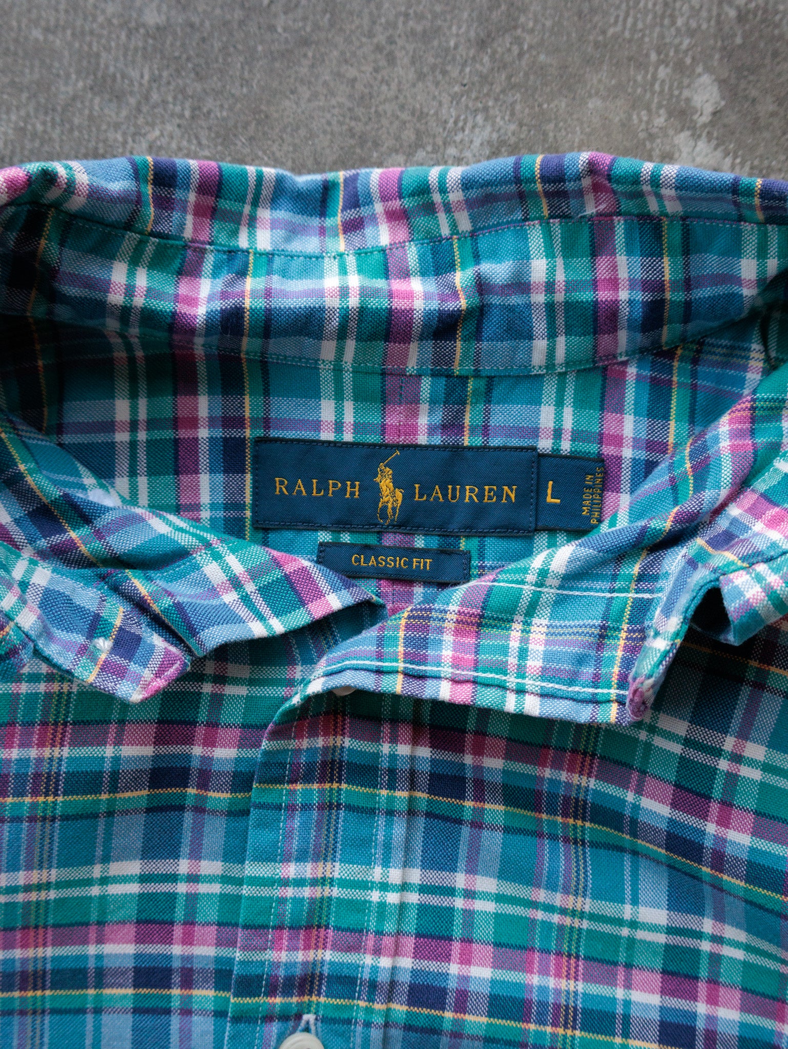 Vintage Green Ralph Lauren Plaid Shirt (L)