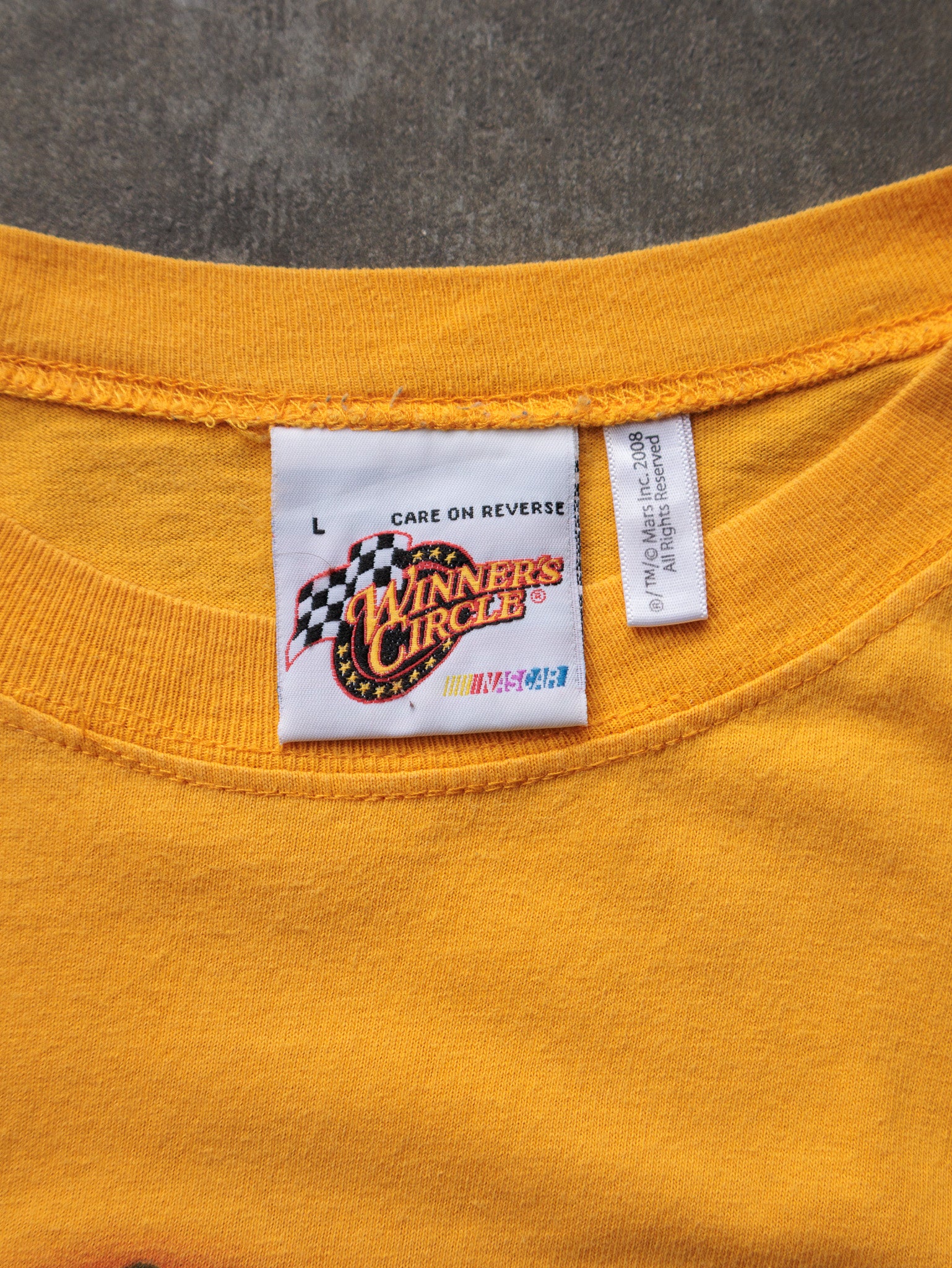 Vintage 2008 Yellow NASCAR Kyle Busch Long Sleeve Tee (L)